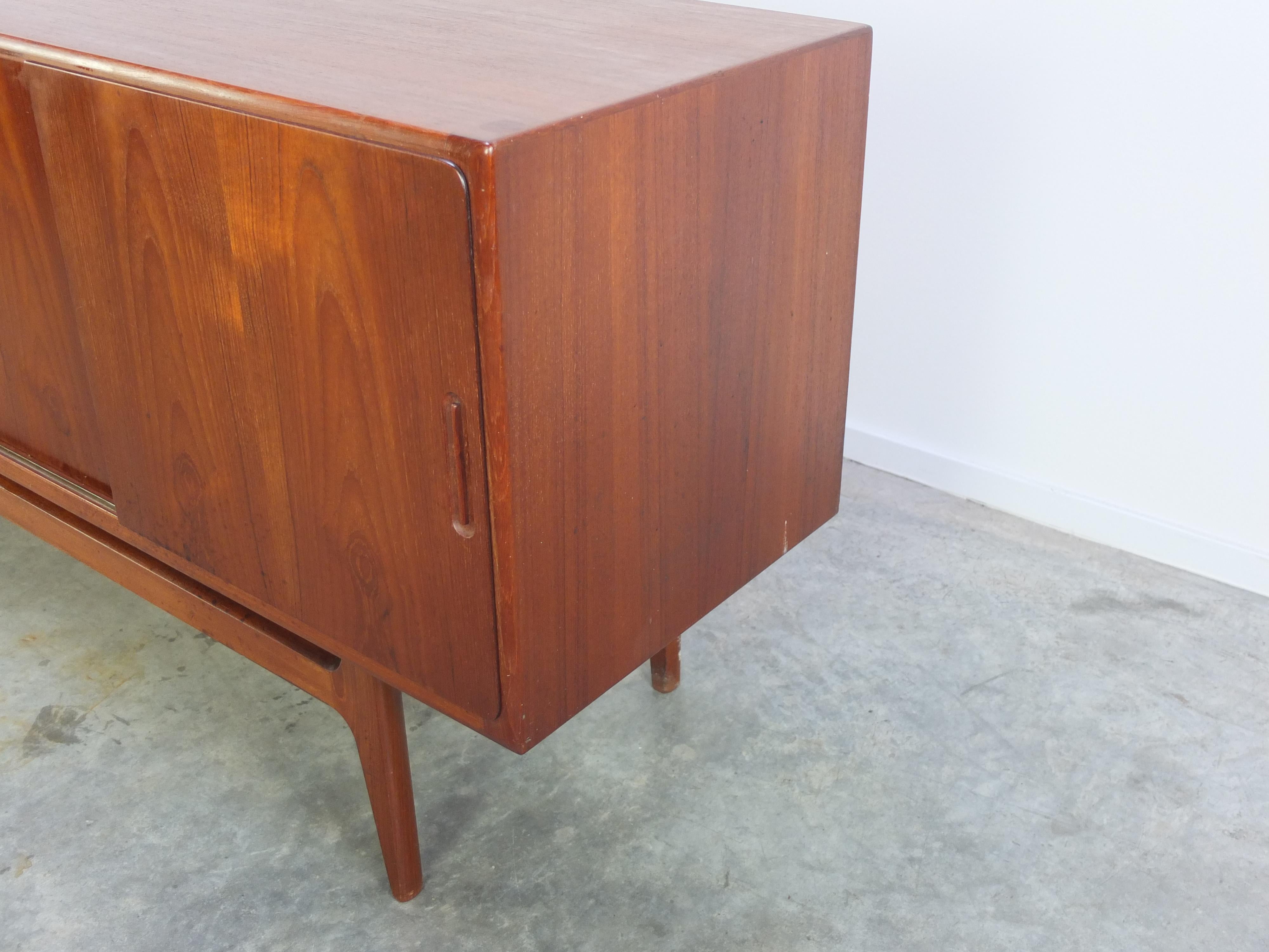 Danish Teak Sideboard with Sliding Doors by Bernhard Pedersen & Søn, 1960s 11