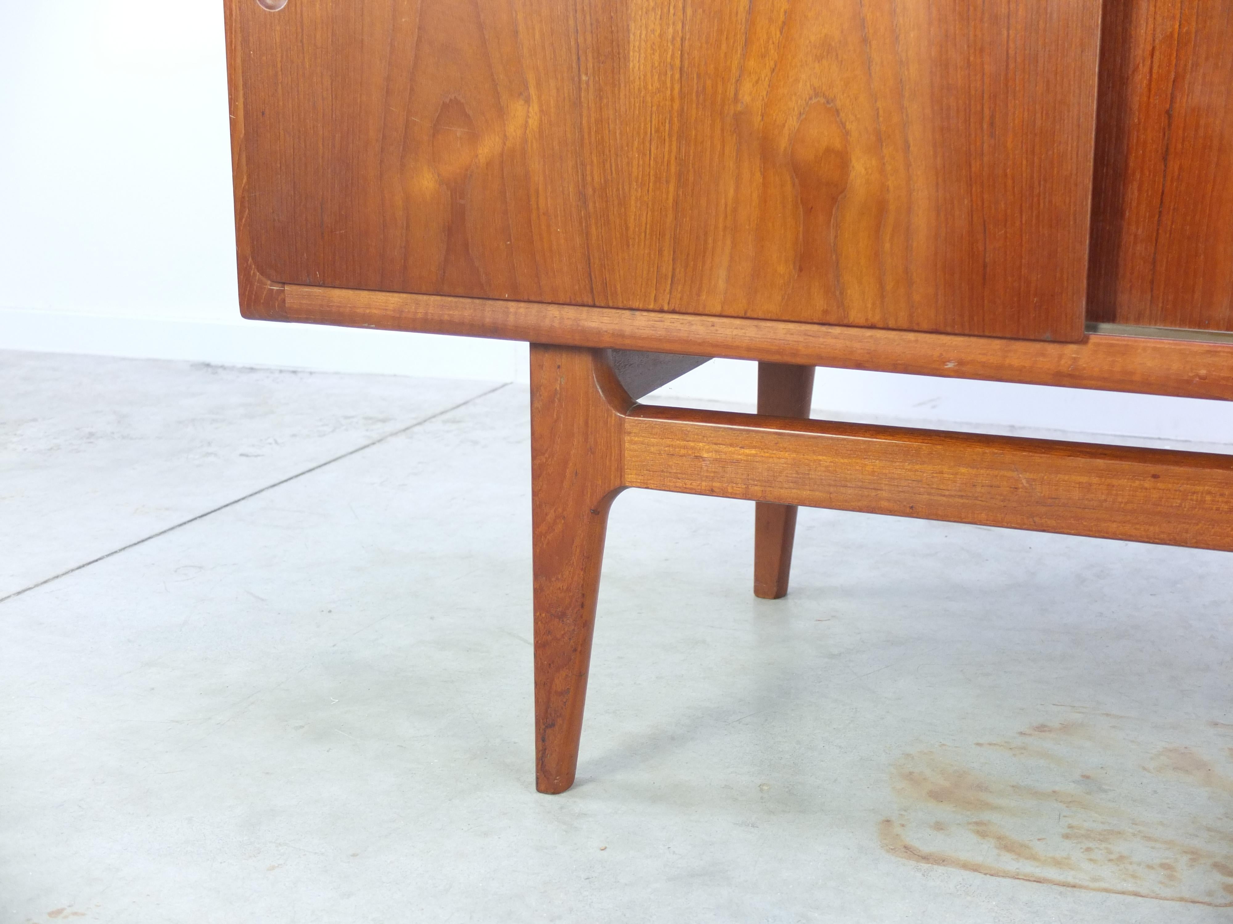 Danish Teak Sideboard with Sliding Doors by Bernhard Pedersen & Søn, 1960s 13