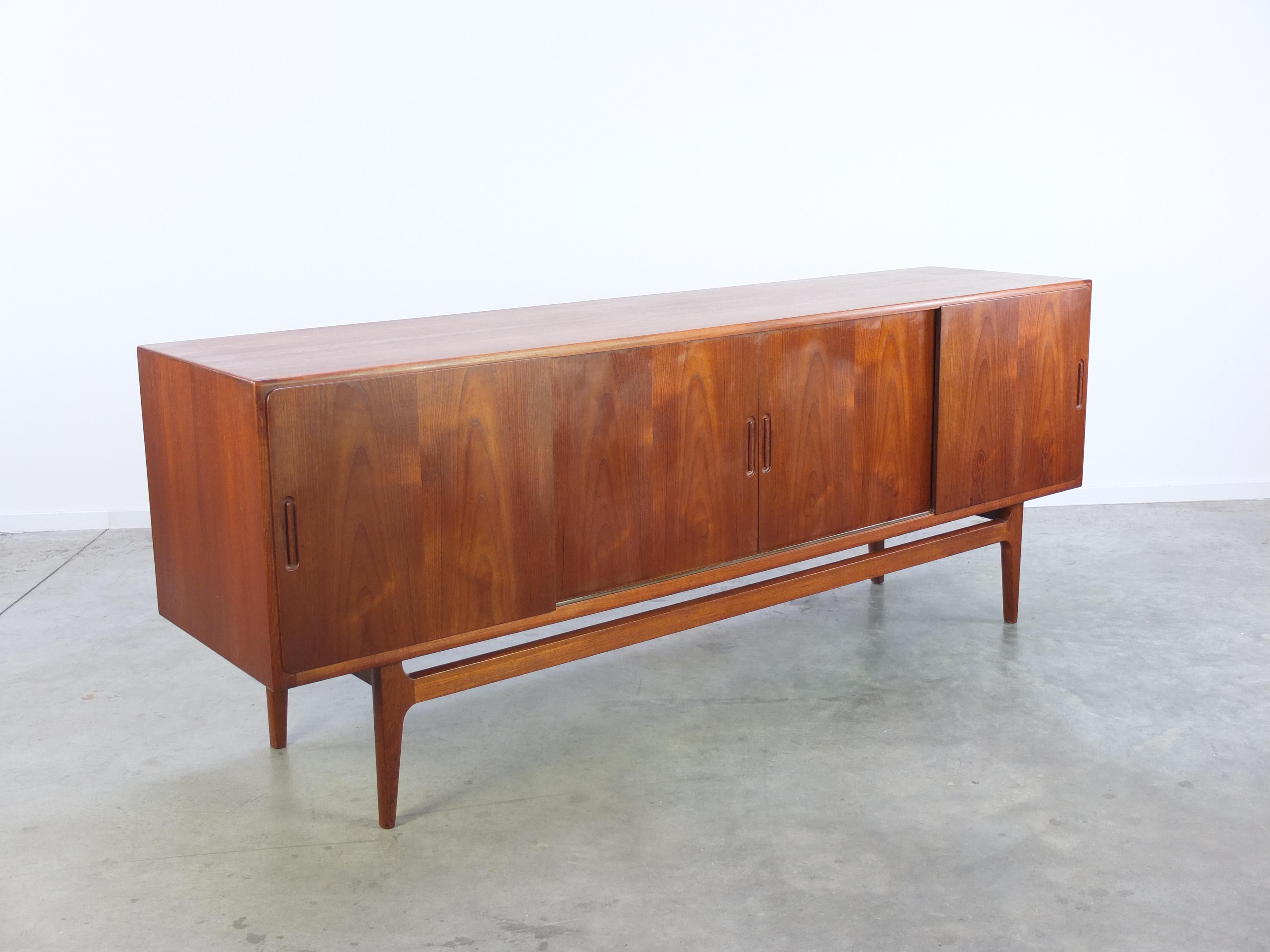 Danish Teak Sideboard with Sliding Doors by Bernhard Pedersen & Søn, 1960s 14