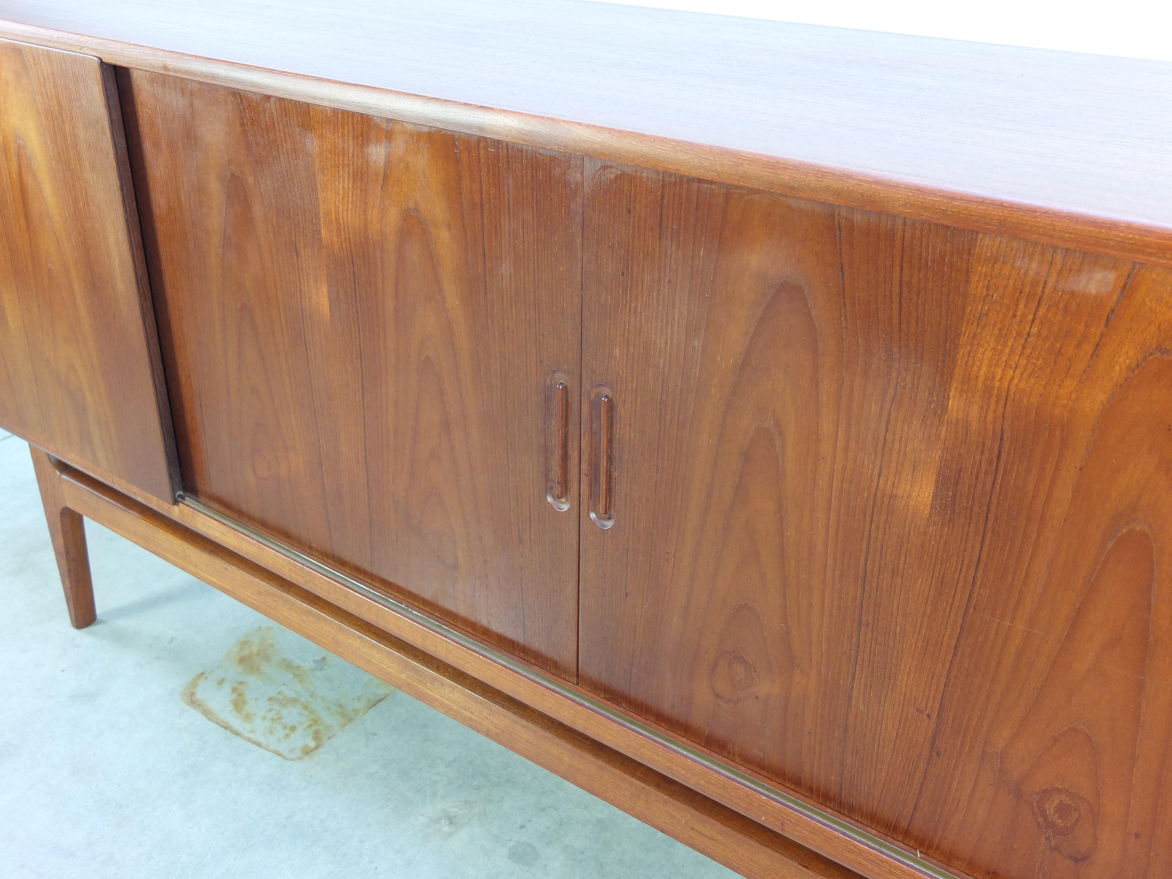 20th Century Danish Teak Sideboard with Sliding Doors by Bernhard Pedersen & Søn, 1960s