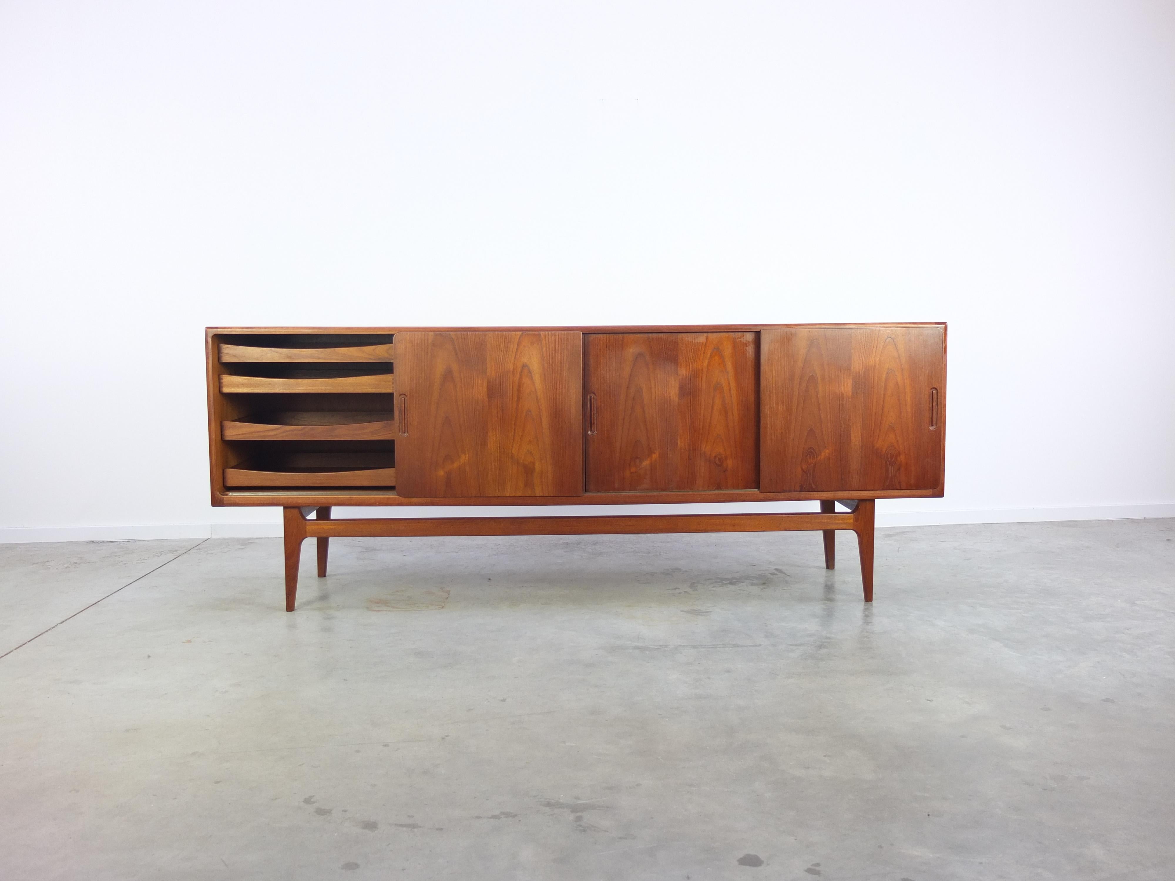 Danish Teak Sideboard with Sliding Doors by Bernhard Pedersen & Søn, 1960s 3