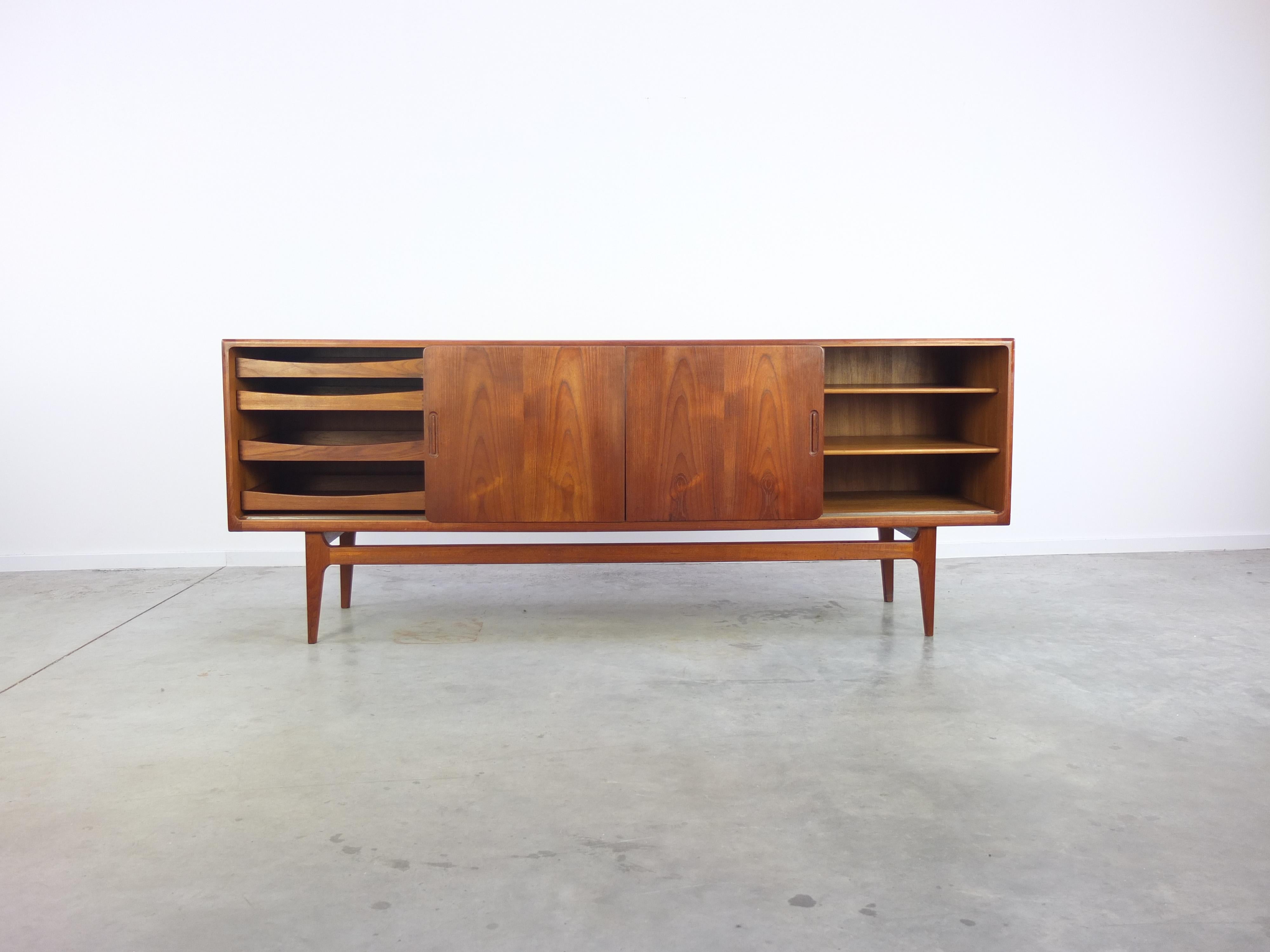 Danish Teak Sideboard with Sliding Doors by Bernhard Pedersen & Søn, 1960s 4