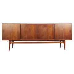 Vintage Danish Teak Sideboard with Sliding Doors by Bernhard Pedersen & Søn, 1960s