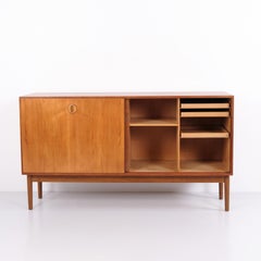 Danish Teak Sideboard with Sliding Doors, Drawers and Shelves from the 1960s