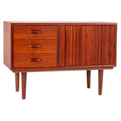 Danish Teak Sideboard with Tambour Door – Mid Century Modern, 1960s