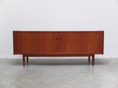 Danish Teak Sideboard with Tambour Doors, 1960s