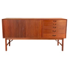 Dänisches Teakholz-Sideboard mit Tambour-Türen von Hvidt & Mølgaard 60s