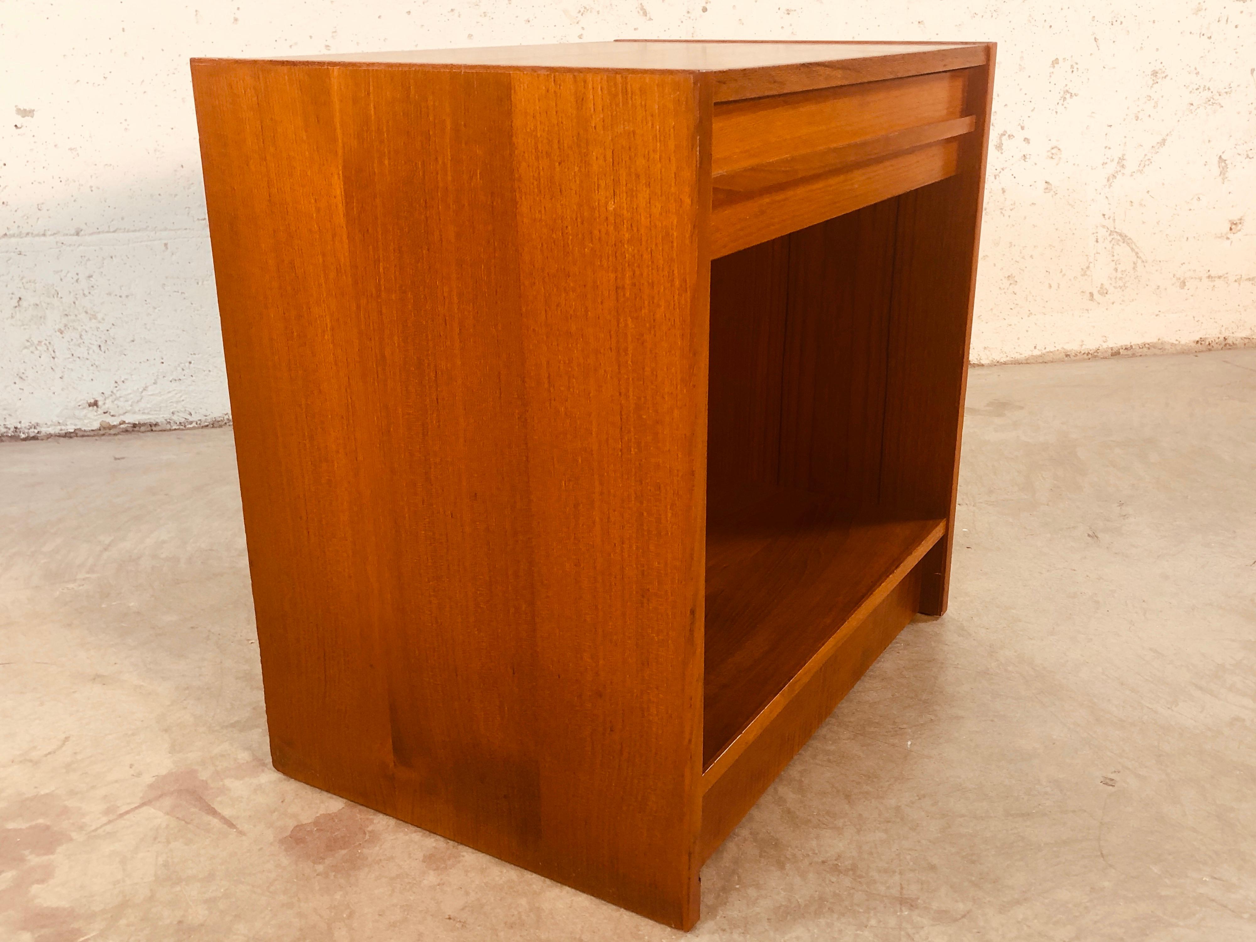 Danish Teak Single-Drawer Nightstand 2