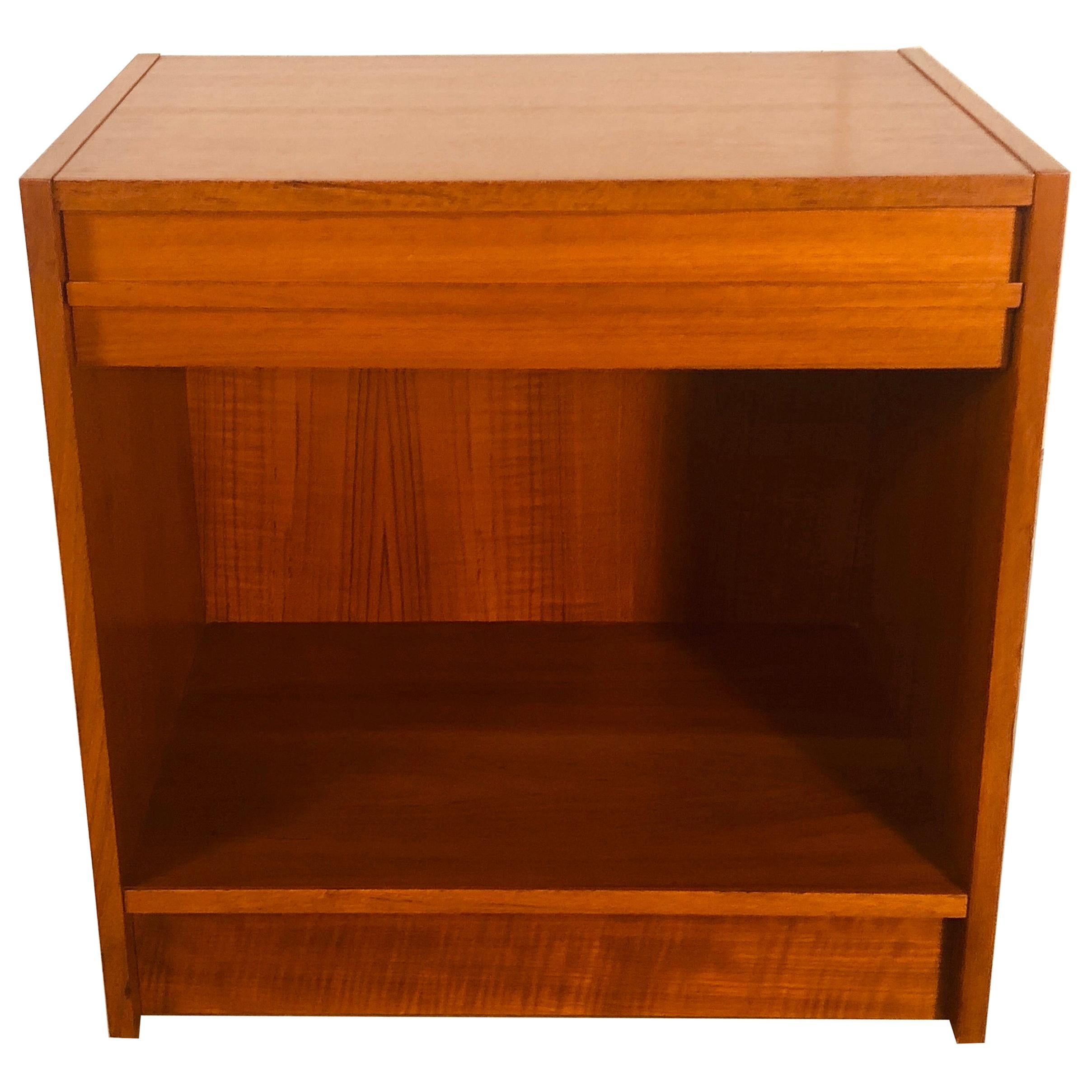 Danish Teak Single-Drawer Nightstand