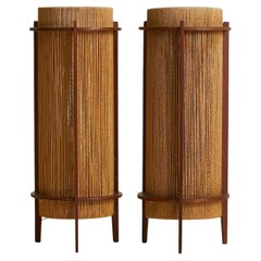 Danish Teak + Sisal Floor Lamp by Ib Fabiansen for Fog & Mørup, 1960s