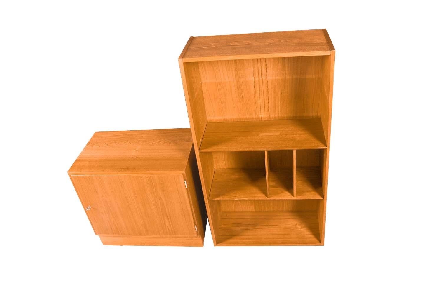 Danish Teak Slim Cabinet Hutch Adjustable Shelves 3