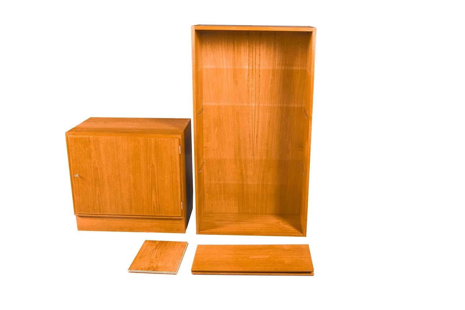 Danish Teak Slim Cabinet Hutch Adjustable Shelves 4