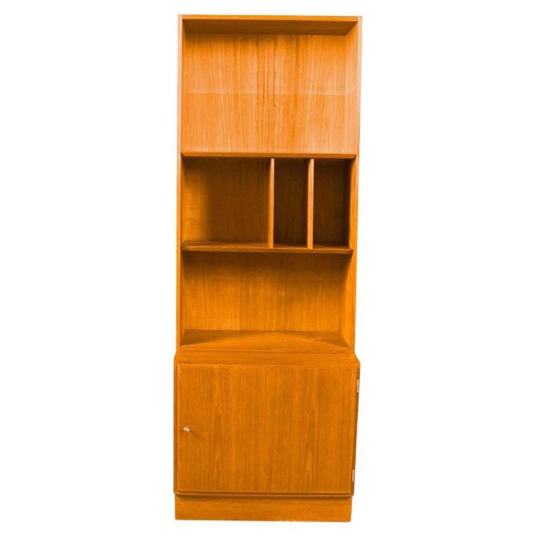 Danish Teak Slim Hutch Adjustable Shelves For Sale at 1stDibs