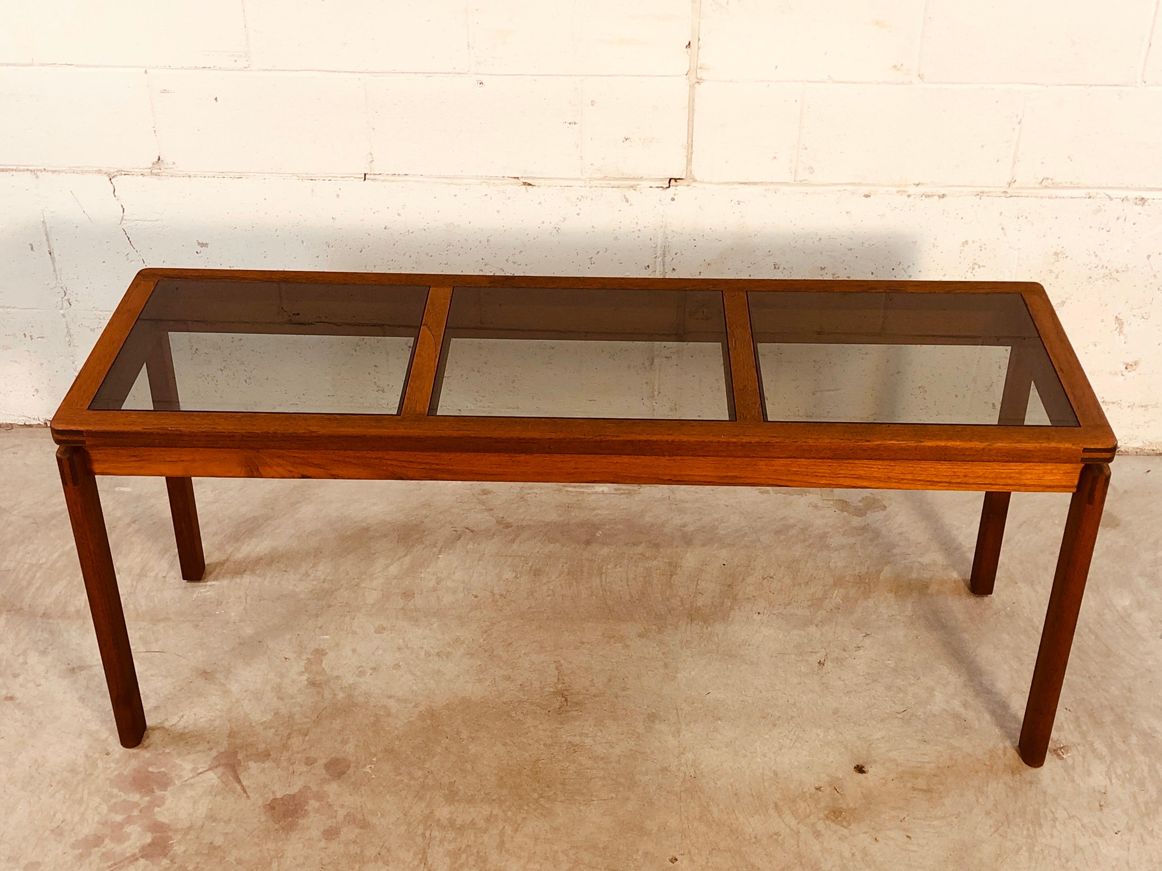 danish teak console table