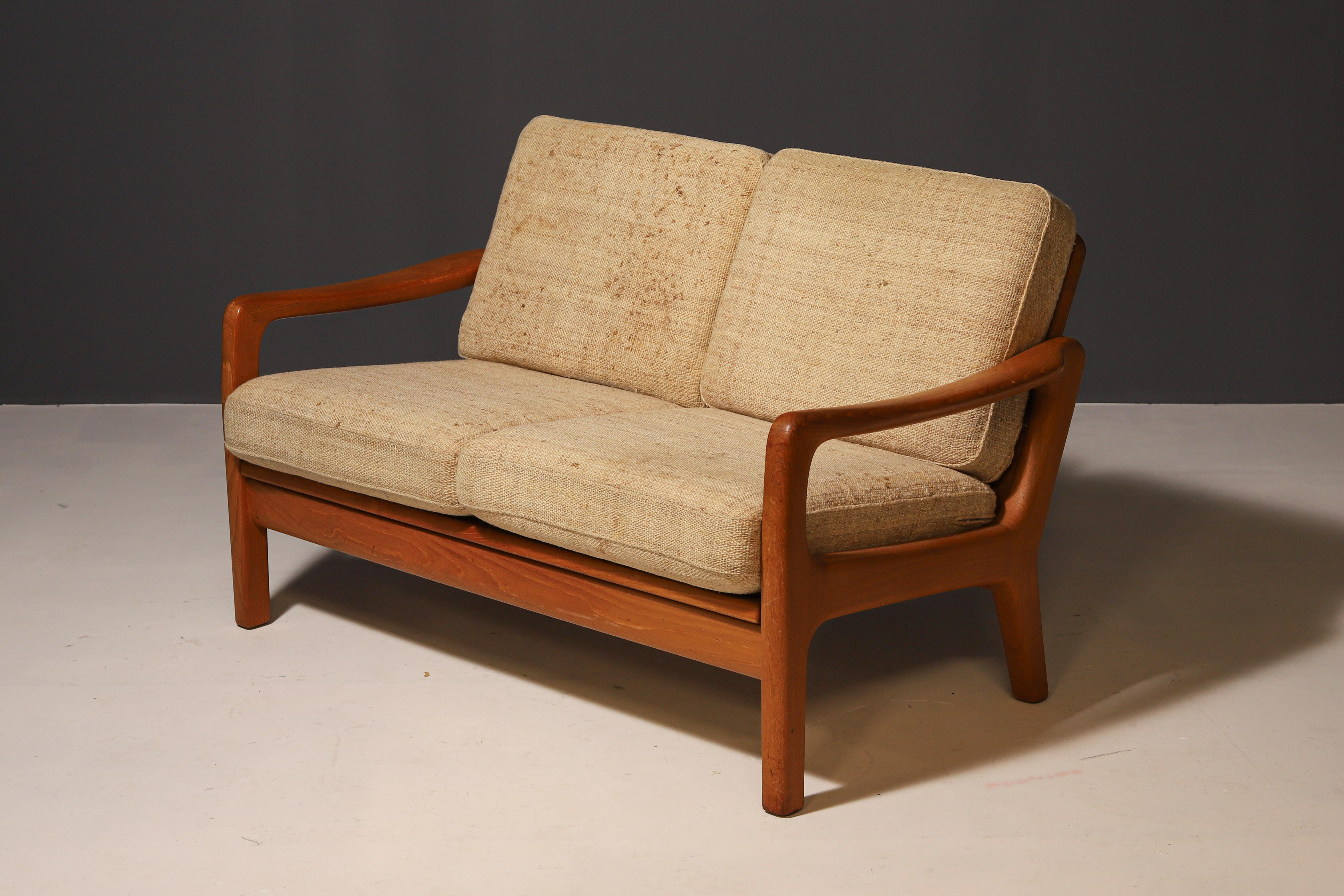 Ceco Divano in teak danese a 2 posti di Juul Kristensen Vintage in vendita