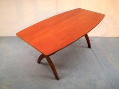 Danish Teak Sofatable with Crossed Oak Legs, 1960's