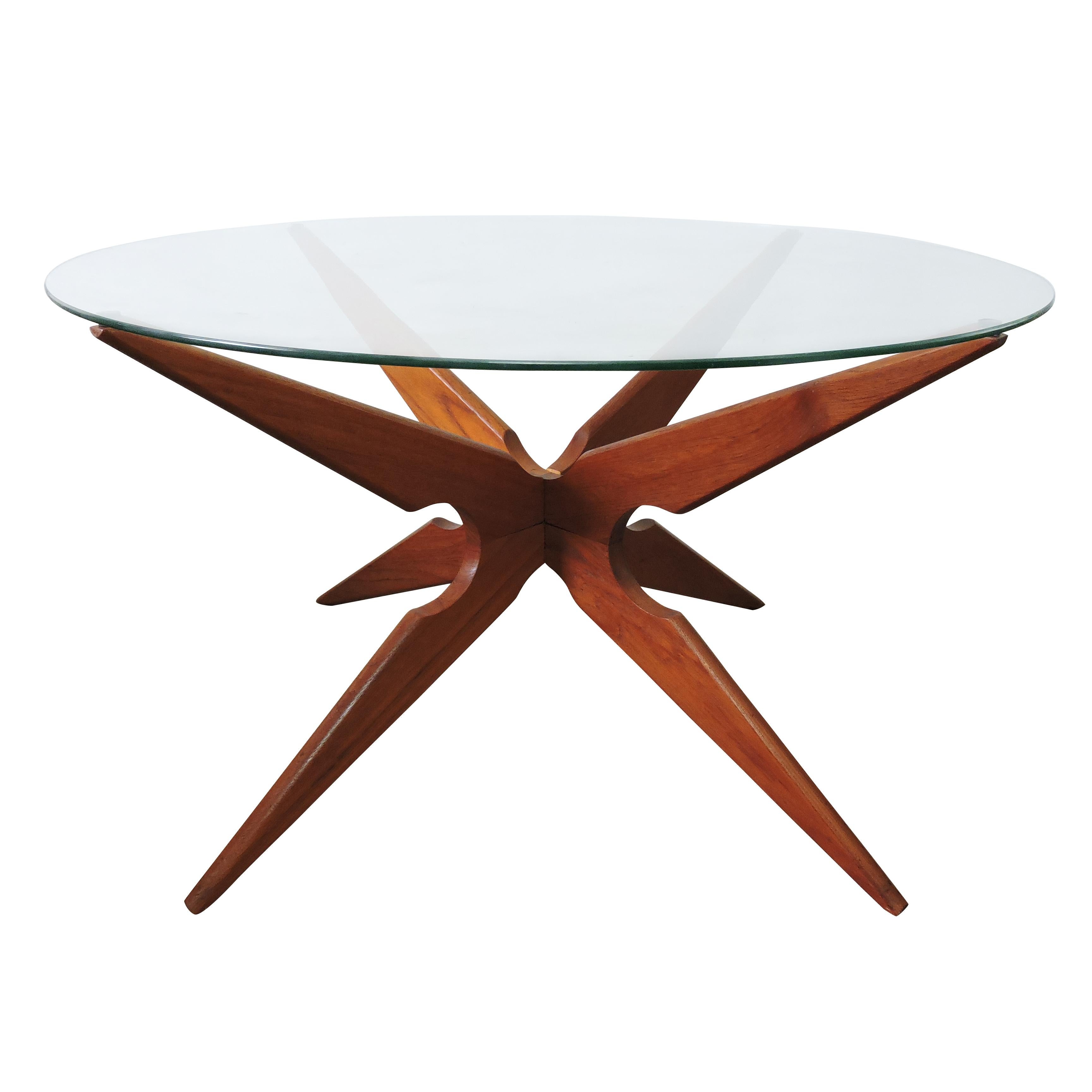 Danish Teak Spider Leg Coffee Table by Sika Mobler, 1960s For Sale