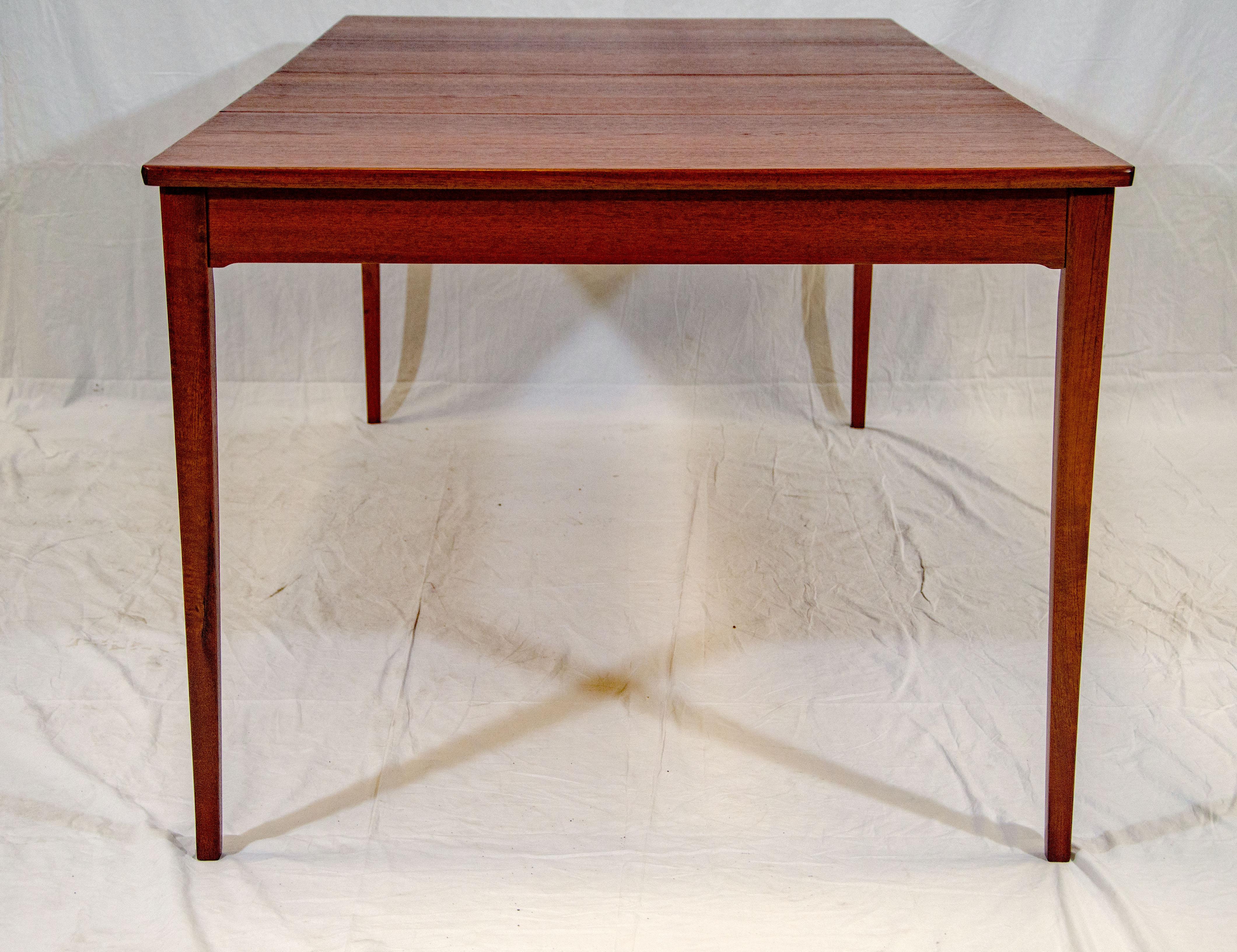 Danish Teak Square Dining Table with Two Leaves, Langkilde Møbler For Sale 3