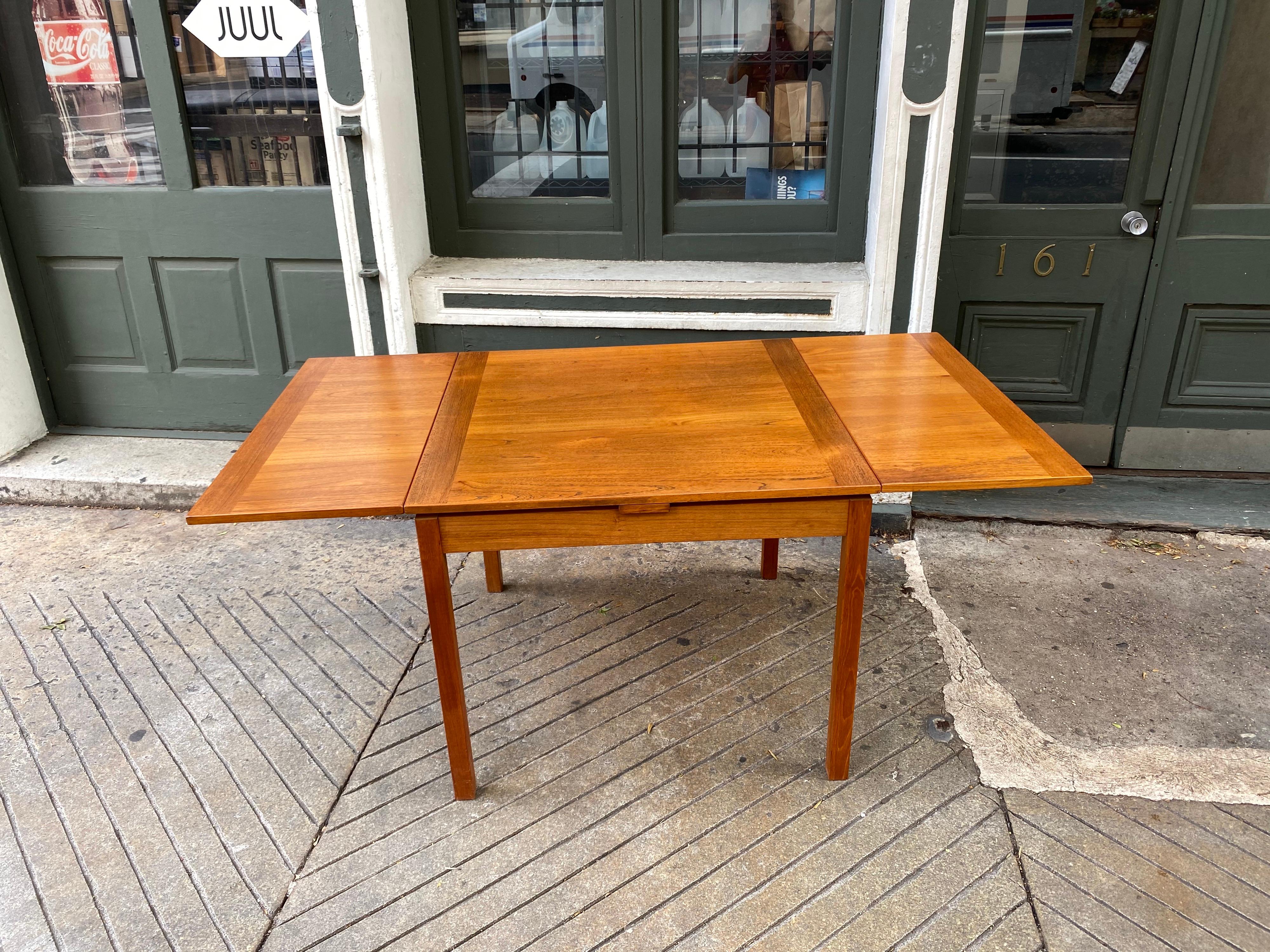 Danish Teak Square Table with Pull Out Leaves 5