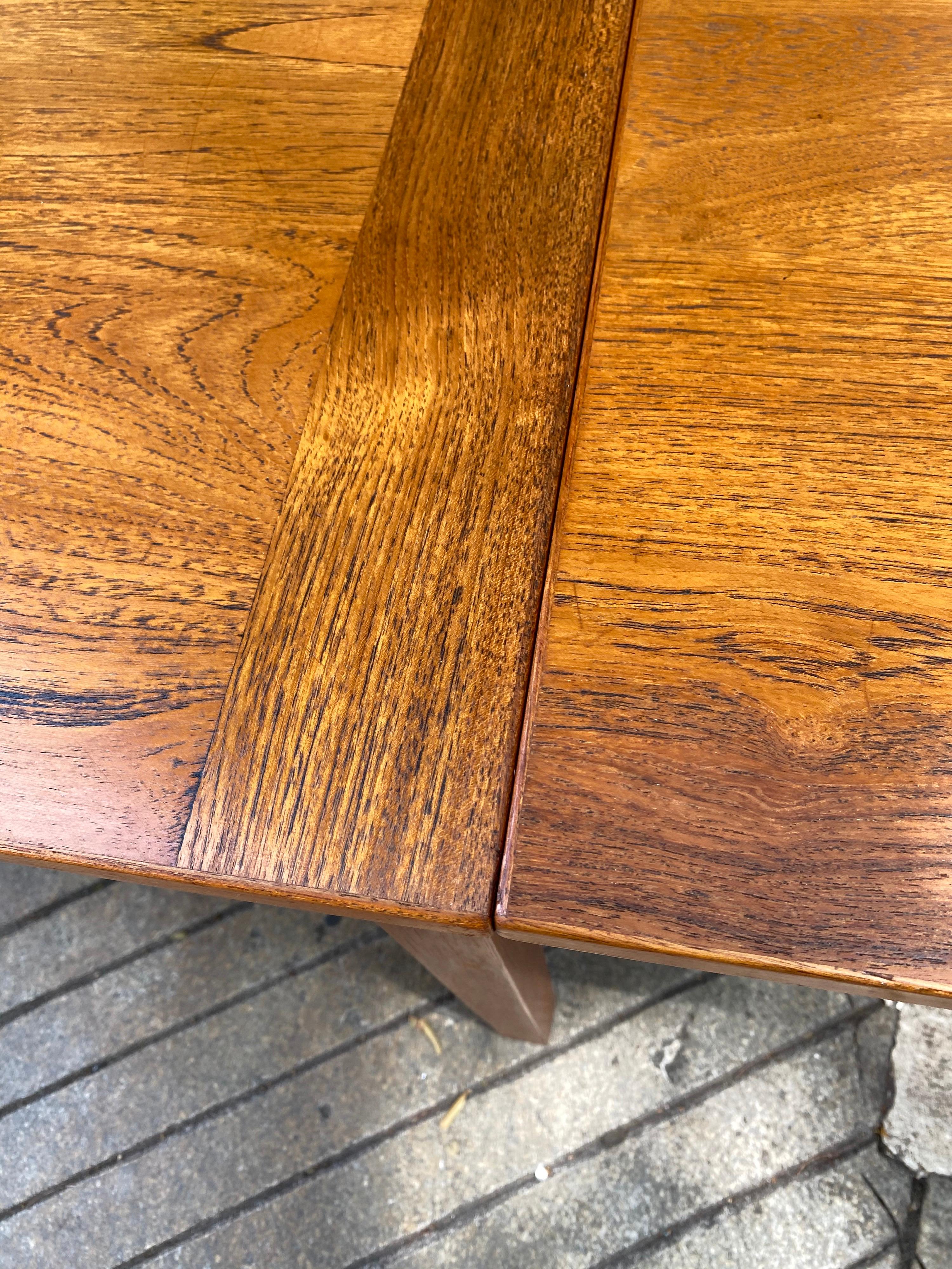 Danish Teak Square Table with Pull Out Leaves 2