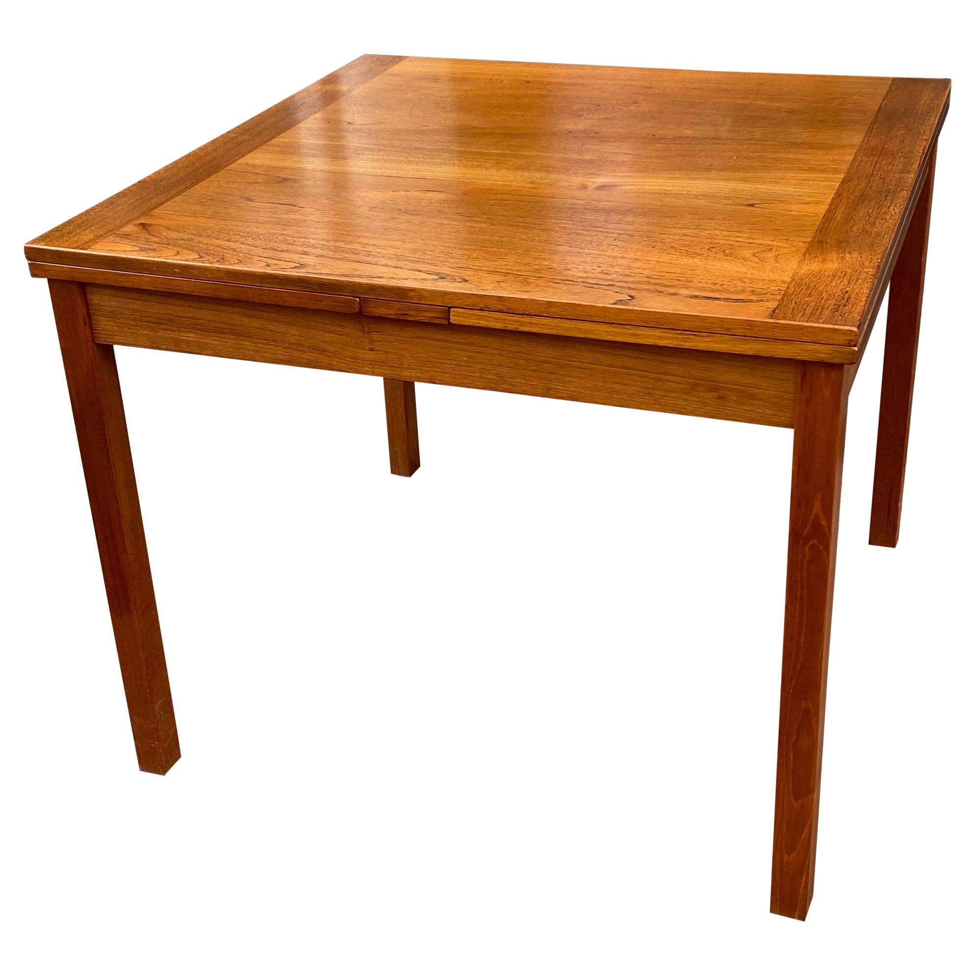 Danish Teak Square Table with Pull Out Leaves