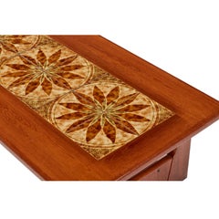 Danish Teak Stone Tile Leaf Motif Coffee Table by BRDR Furbo