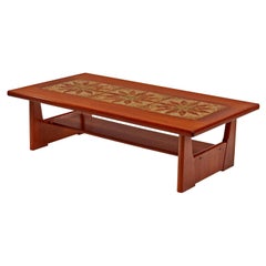 Danish Teak Stone Tile Leaf Motif Coffee Table by BRDR Furbo