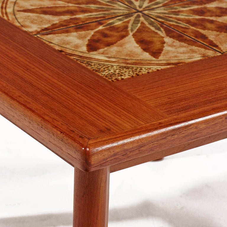 Danish Modern Teak Stone Tile Leaf Motif Side Table by BRDR Furbo at