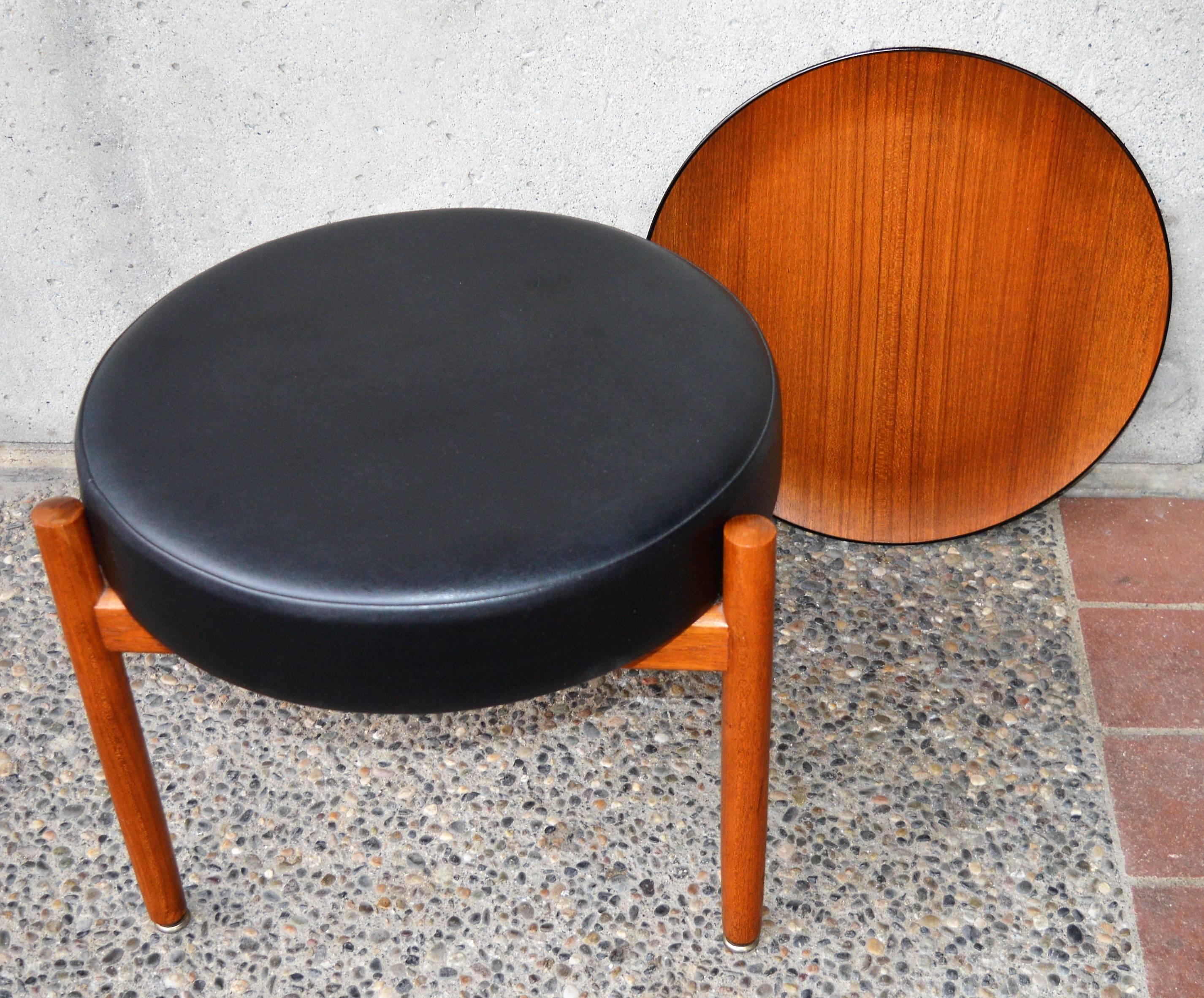 Danish Teak Stool or Table by Hugo Frandsen for Spottrup For Sale 2