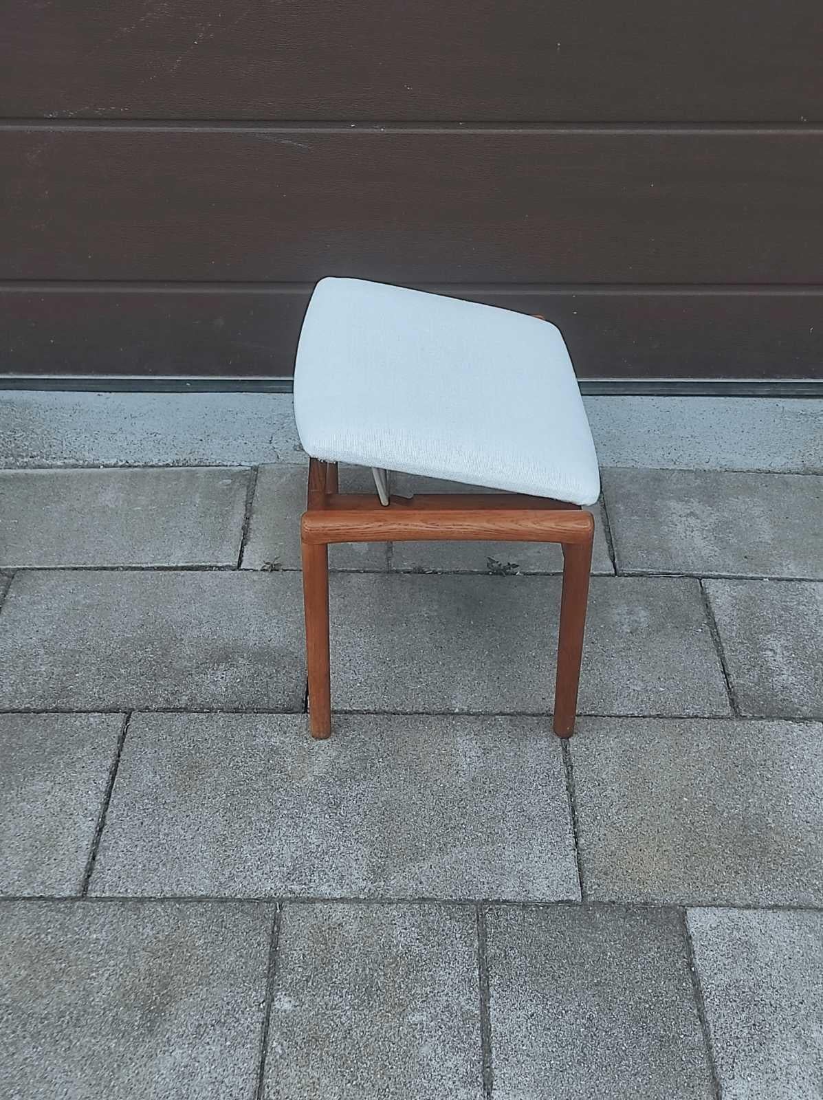 Fabric Danish Teak Stool 1950s For Sale