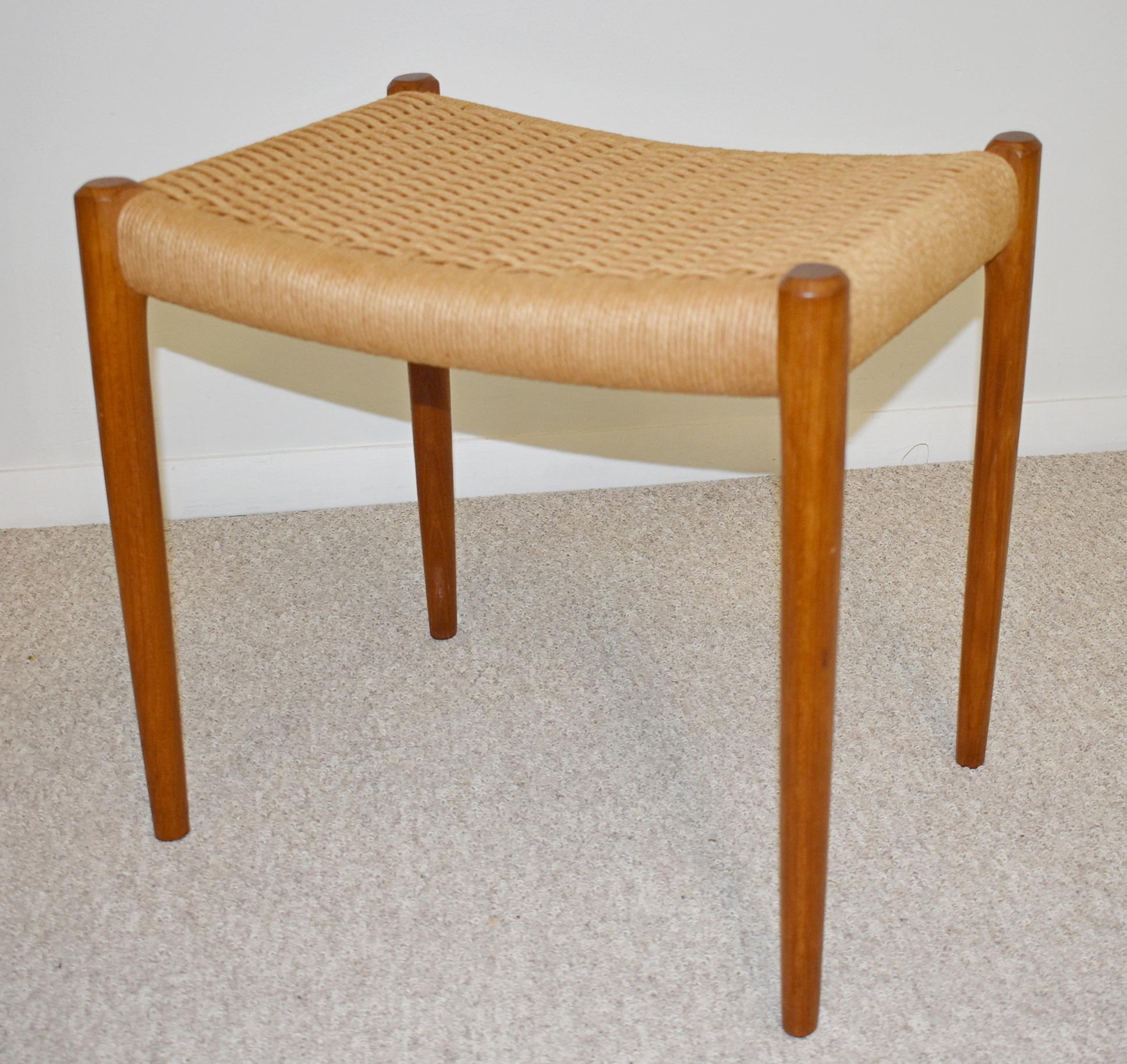 Mid-Century Modern Danish Teak Stool by Niels Otto Moller