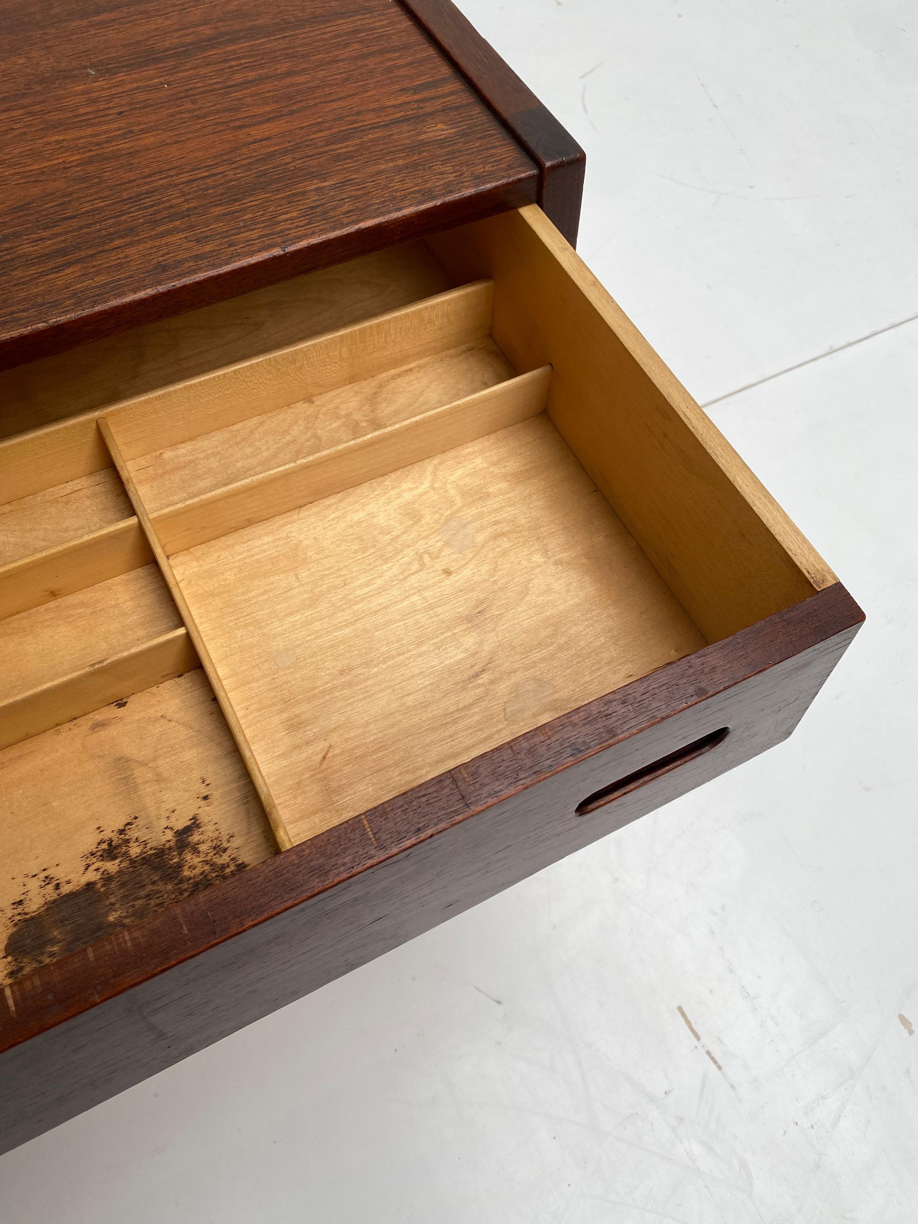 Danish Teak Storage / Sewing Cabinet 1960's For Sale 8