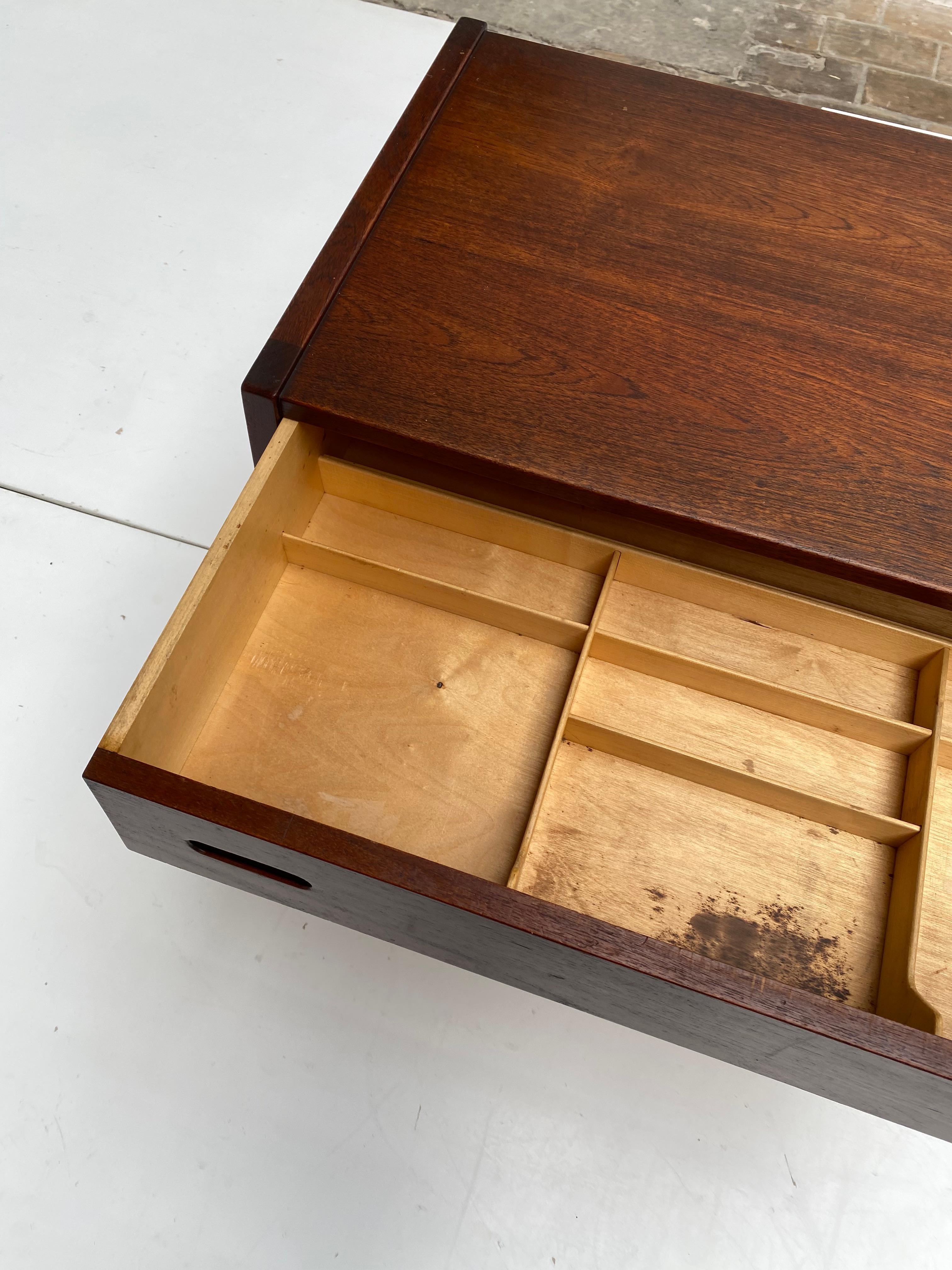 Danish Teak Storage / Sewing Cabinet 1960's For Sale 9