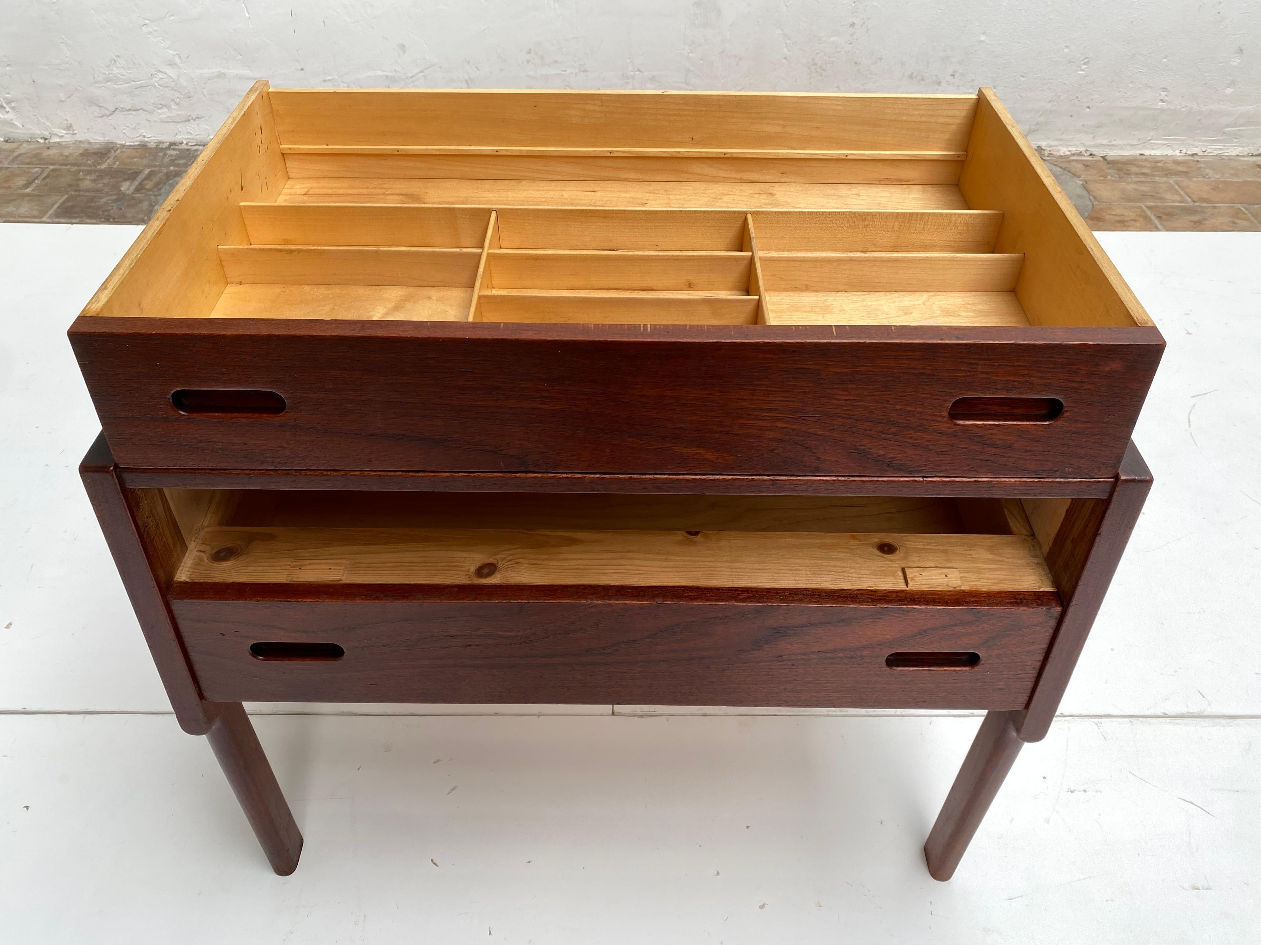 Danish Teak Storage / Sewing Cabinet 1960's For Sale 11