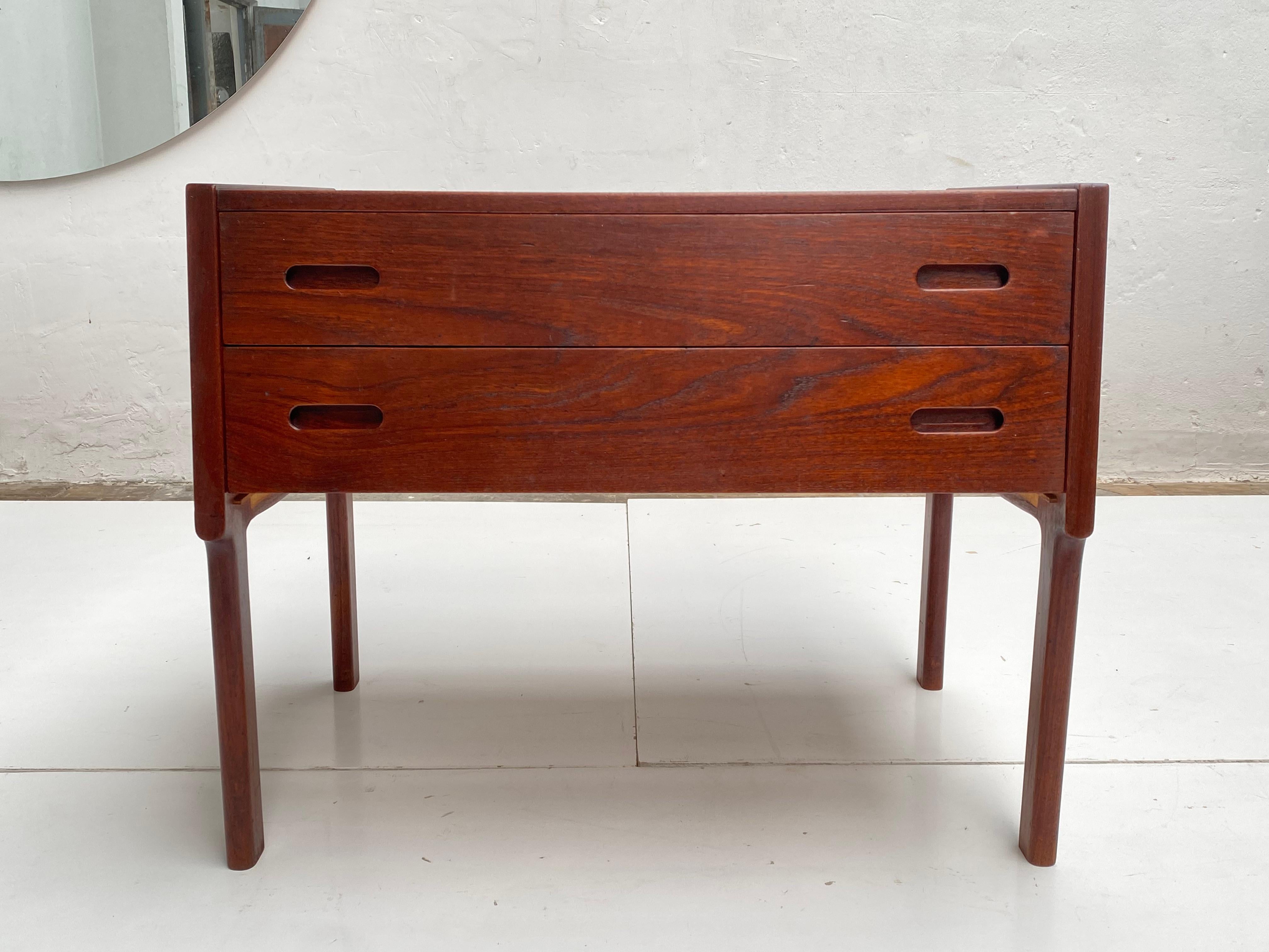 Danish Teak Storage / Sewing Cabinet 1960's For Sale 1