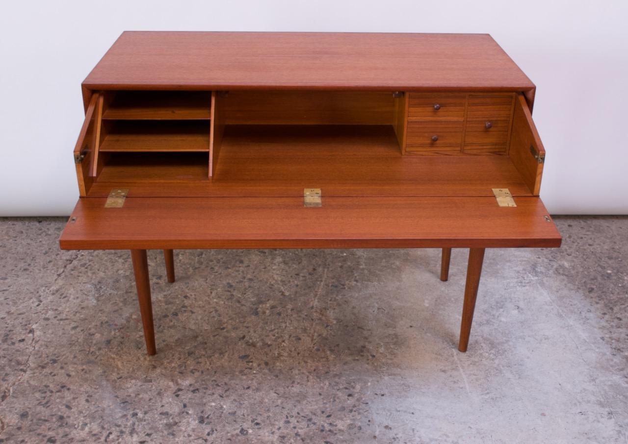 Danish Teak Student Desk / Vanity with Drop-Down Surface by Povl Dinesen 5