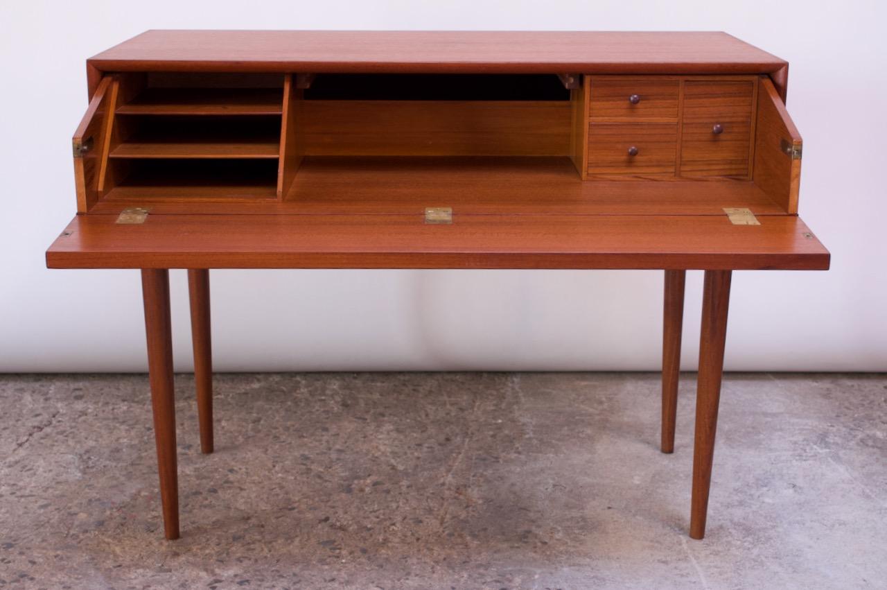 Danish Teak Student Desk / Vanity with Drop-Down Surface by Povl Dinesen 6