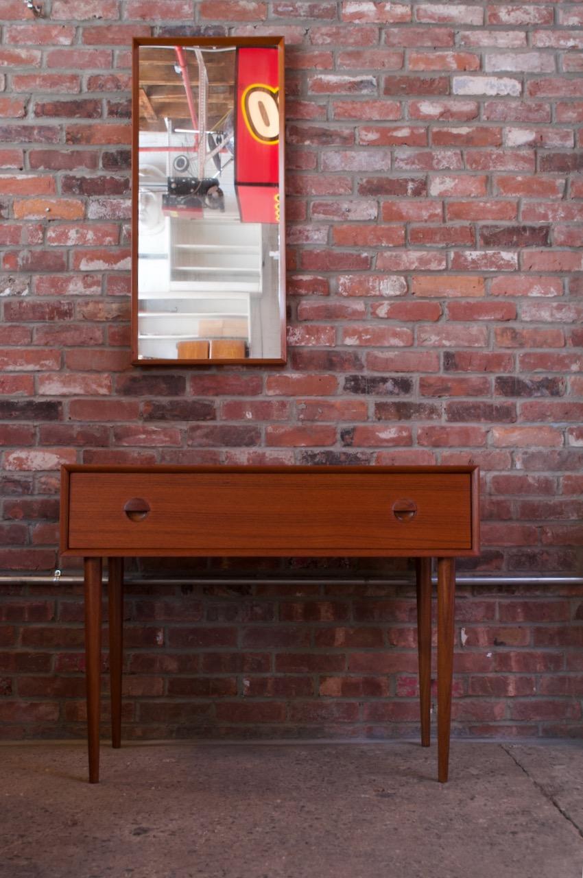 Danish Teak Student Desk / Vanity with Drop-Down Surface by Povl Dinesen In Good Condition In Brooklyn, NY