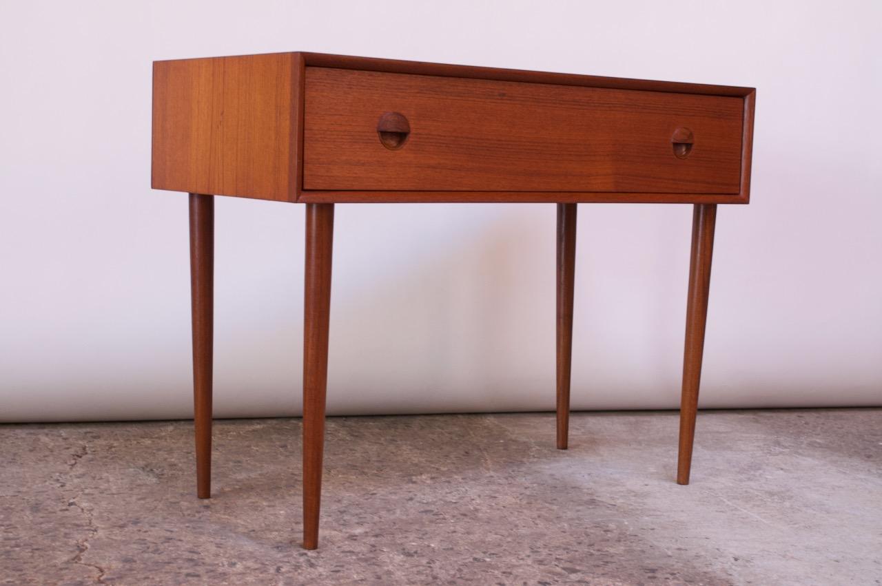 Danish Teak Student Desk / Vanity with Drop-Down Surface by Povl Dinesen 1