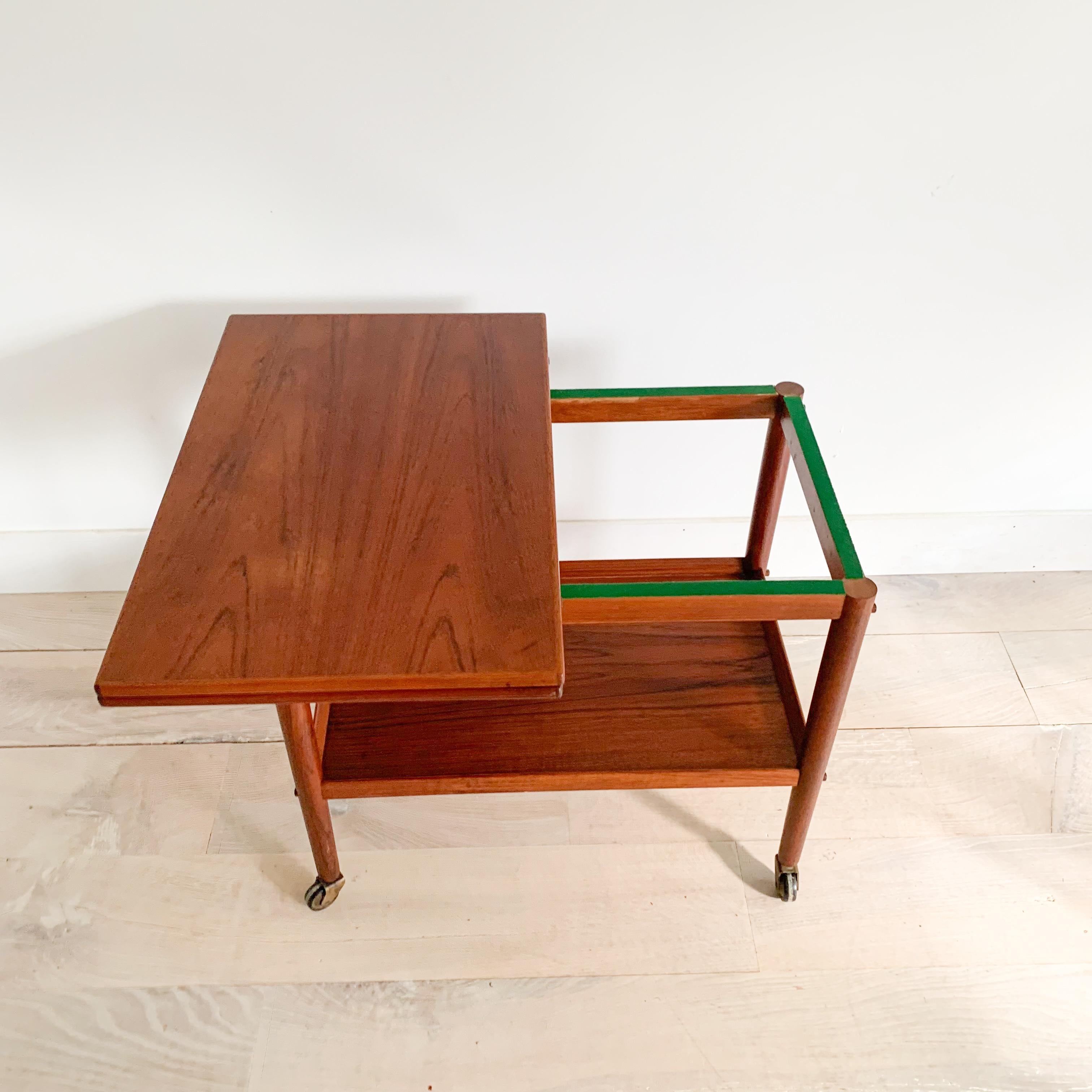 Danish Teak Swivel Expanding Top Bar Cart by Grete Jalk 2