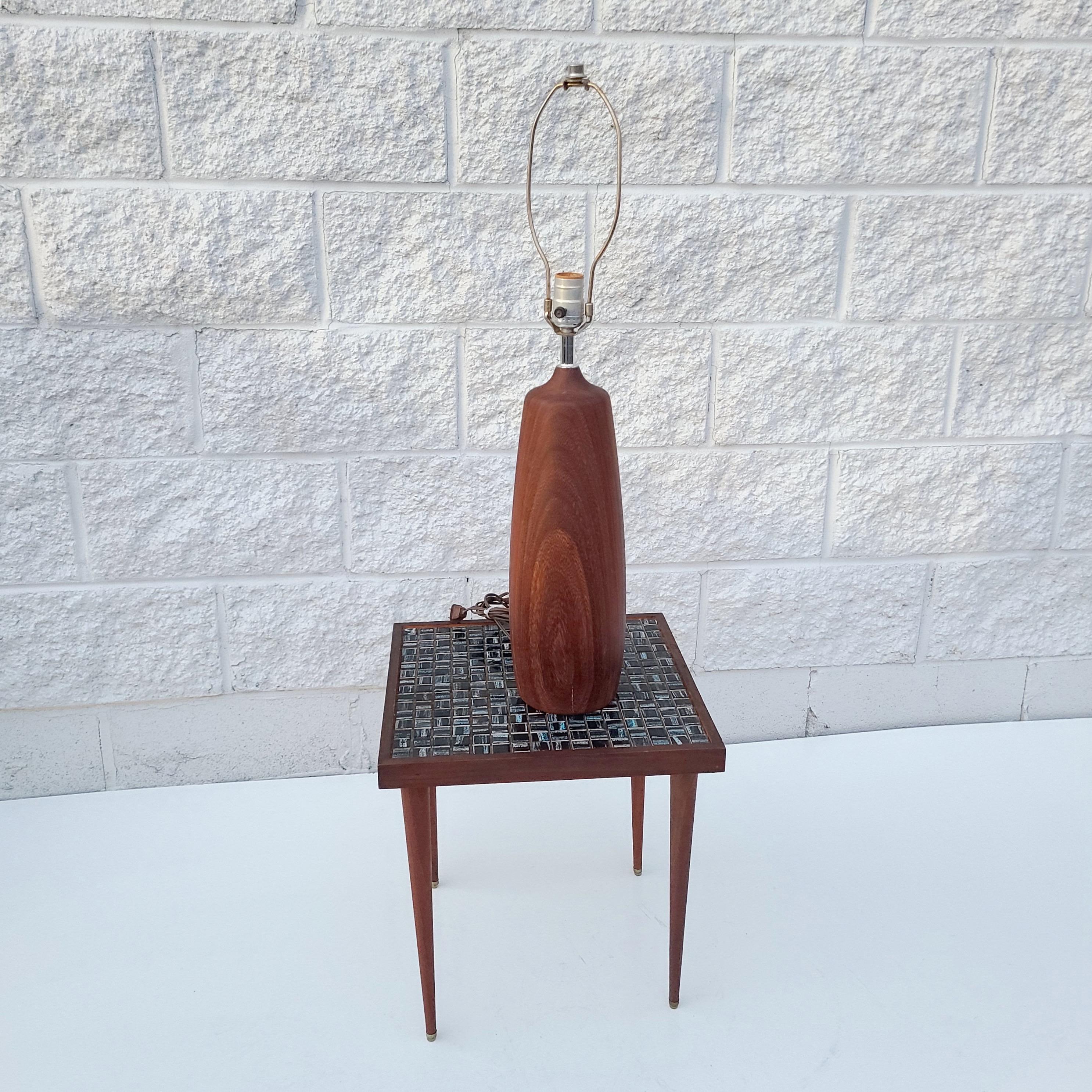 Mid-20th Century Danish Teak Table and Chrome Table Lamp For Sale
