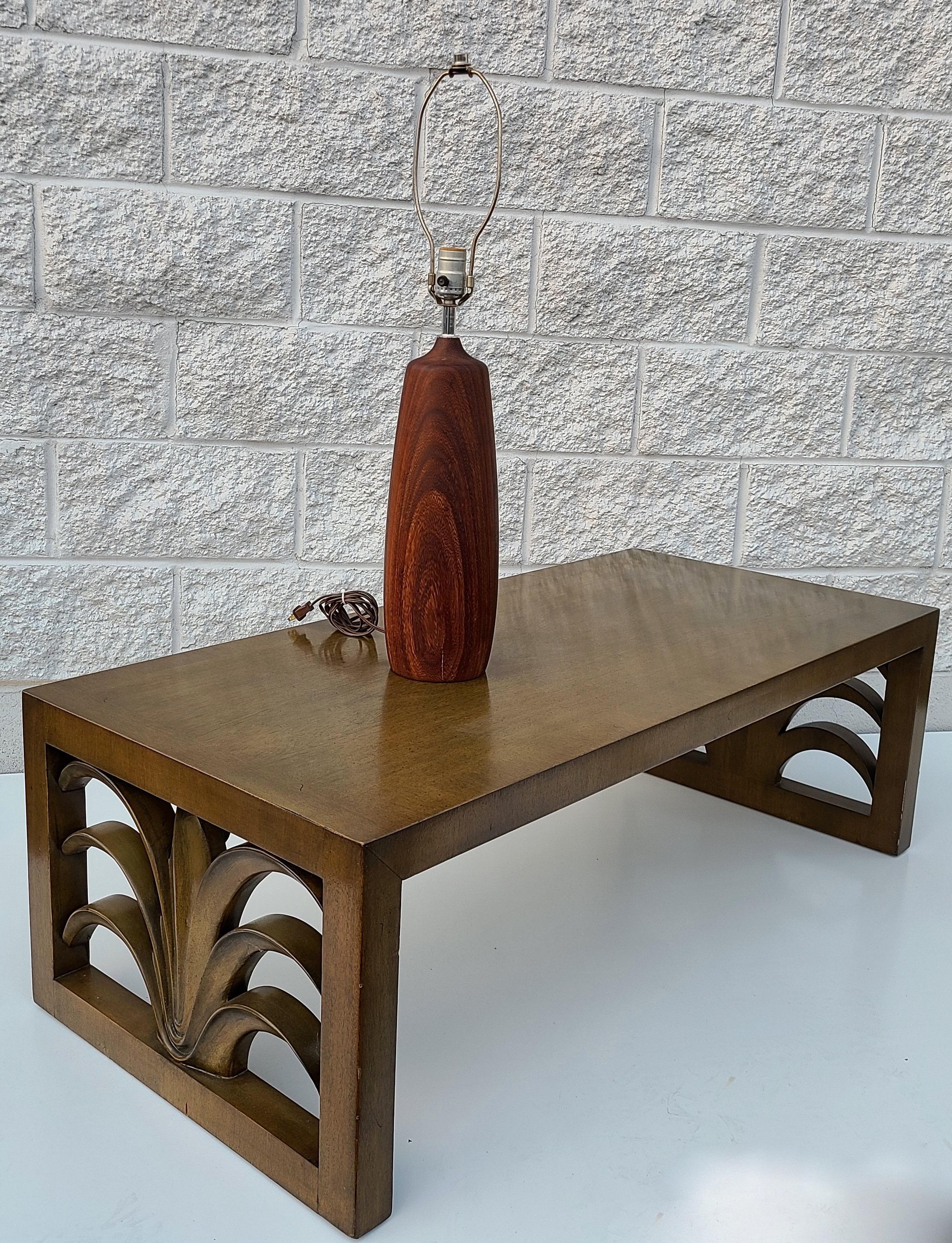 Danish Teak Table and Chrome Table Lamp For Sale 1