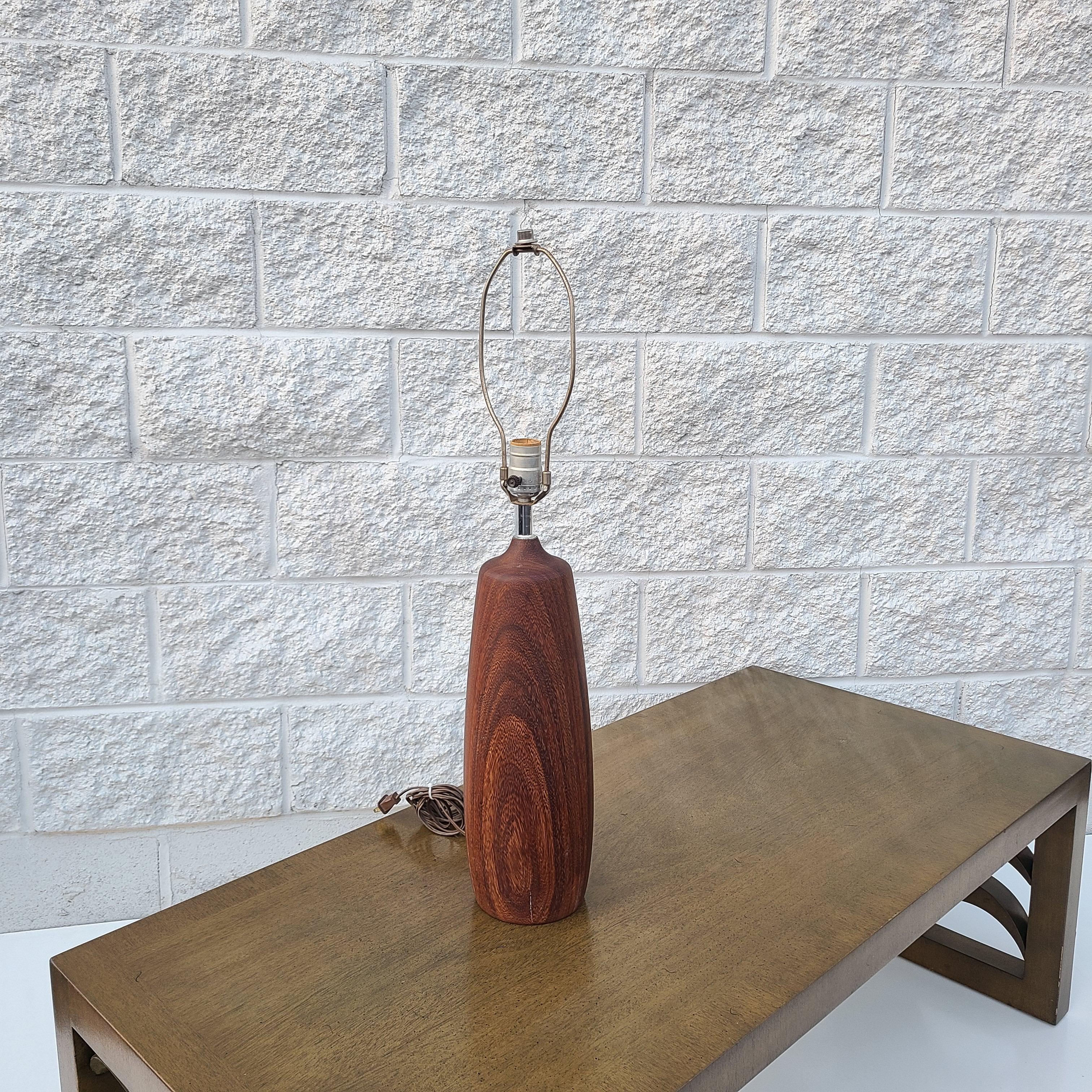 Danish Teak Table and Chrome Table Lamp For Sale 2