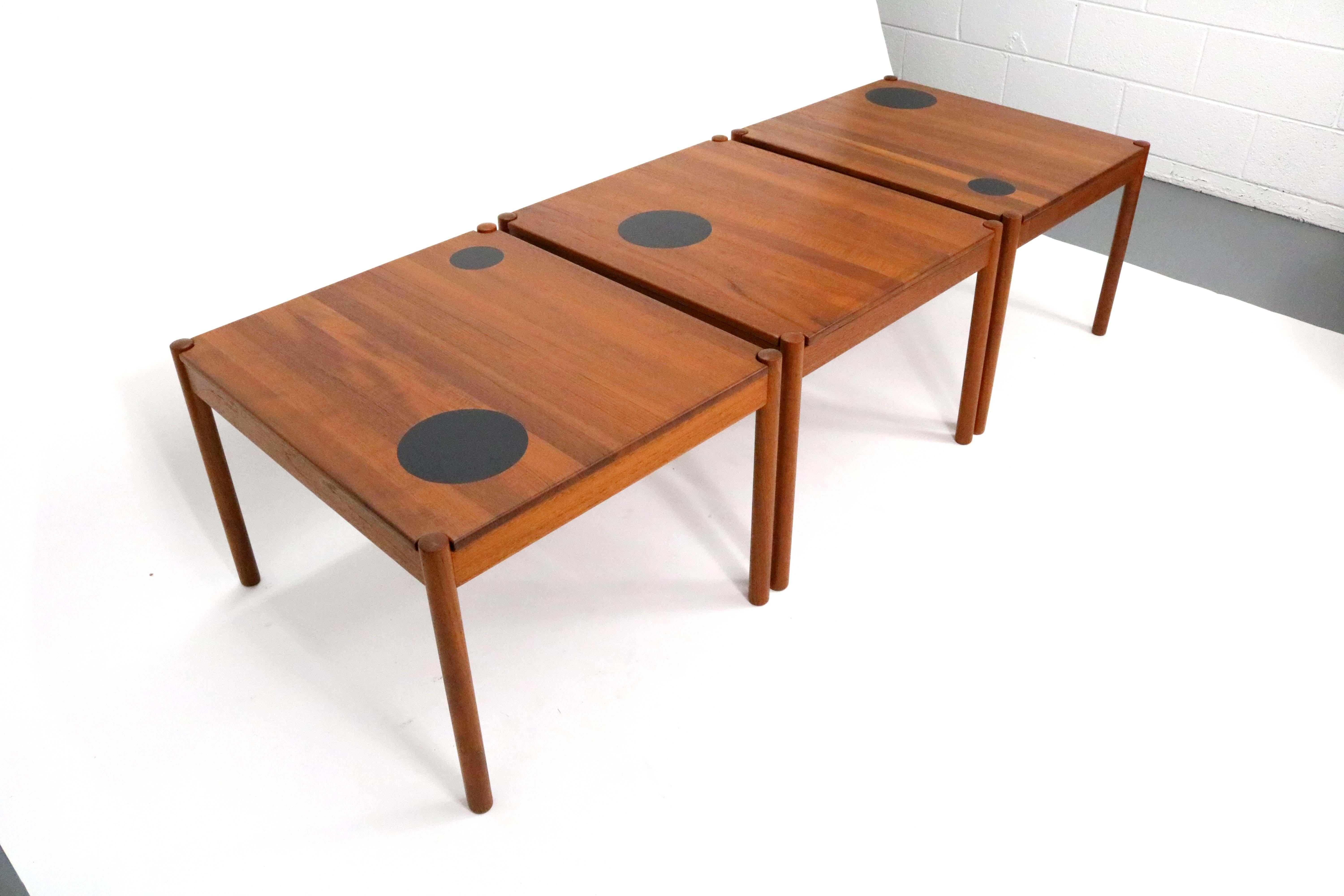 Scandinavian Modern Danish Teak Tables with Reversible Tops by Magnus Olesen A/S