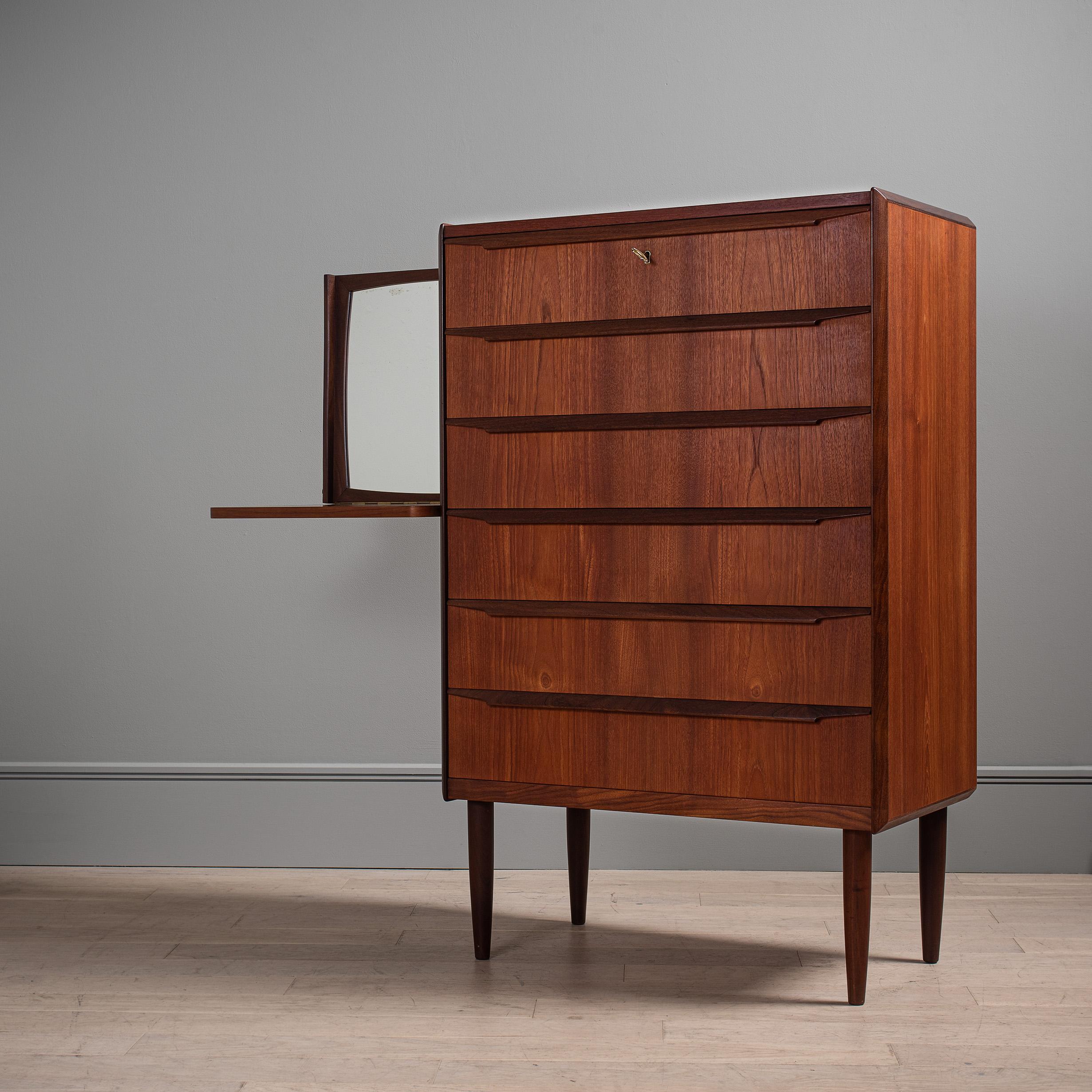 Verre Meuble de salon et meuble-lavabo en teck danois