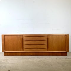 Danish Teak Tambour Door Credenza by Bernhard Pedersen & Søn, 20th Century