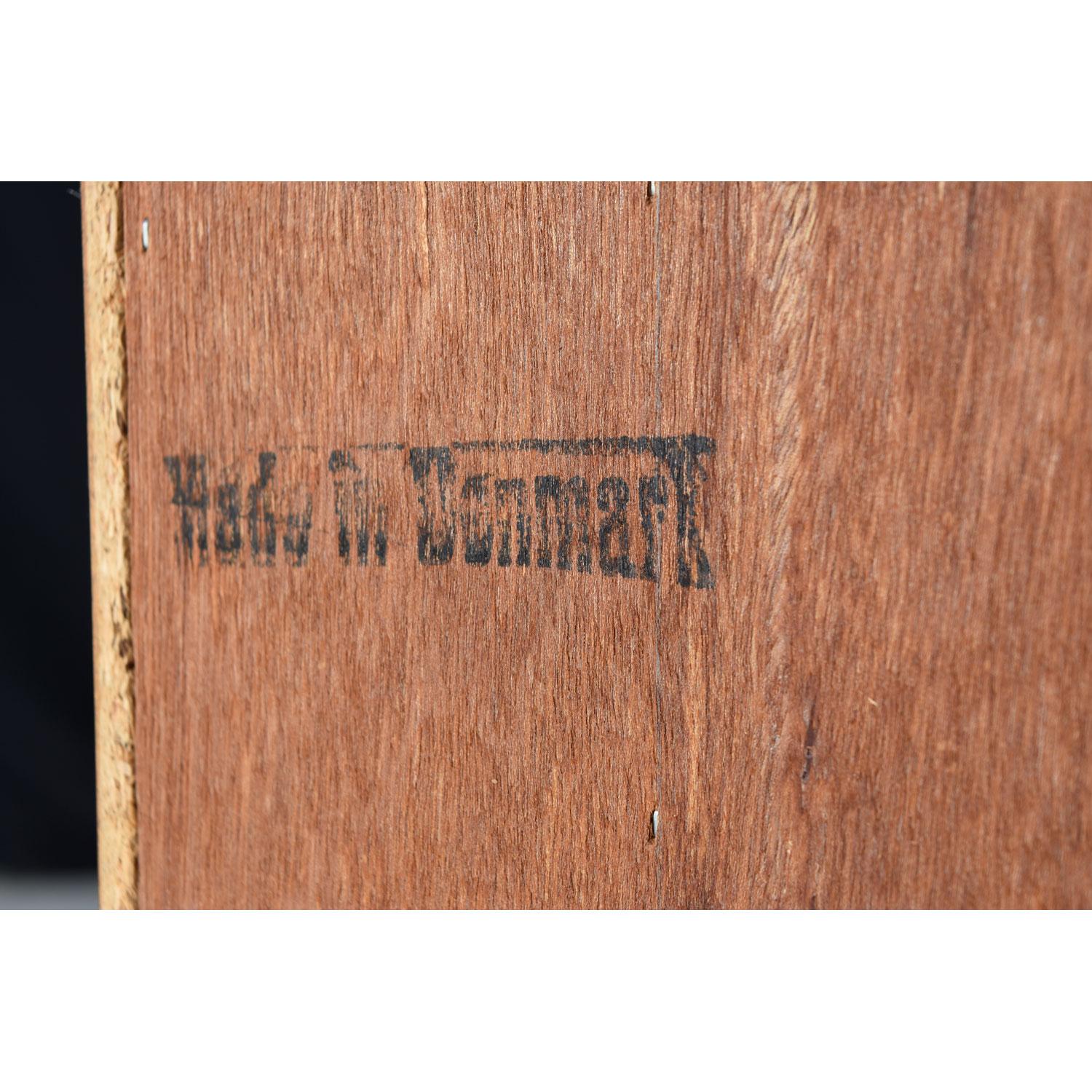 Late 20th Century Danish Teak Tambour Door Media Cabinet Nightstand with Carved Teak Pulls