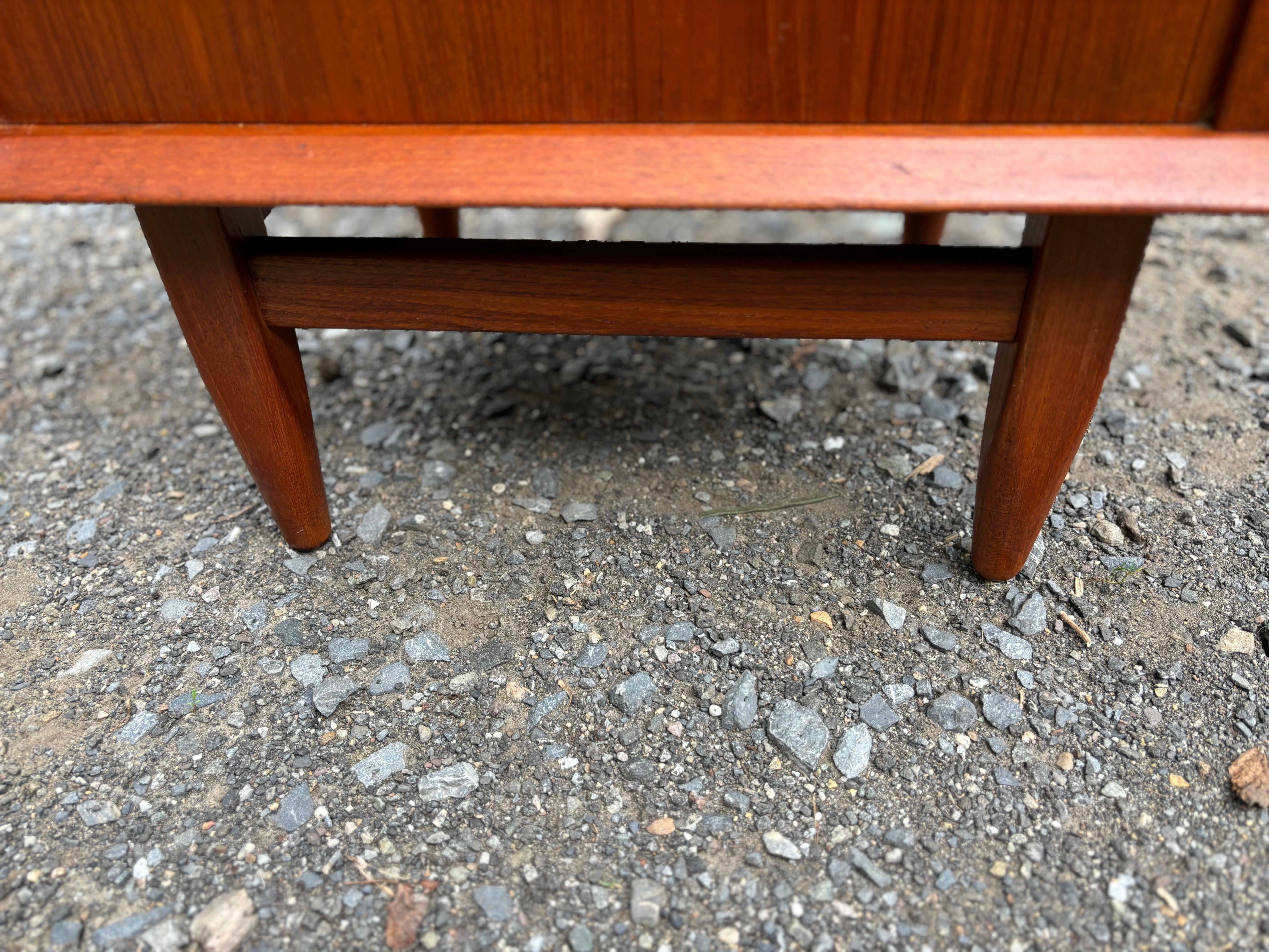 Danish Teak Tambour Door Nightstands by Falster 9
