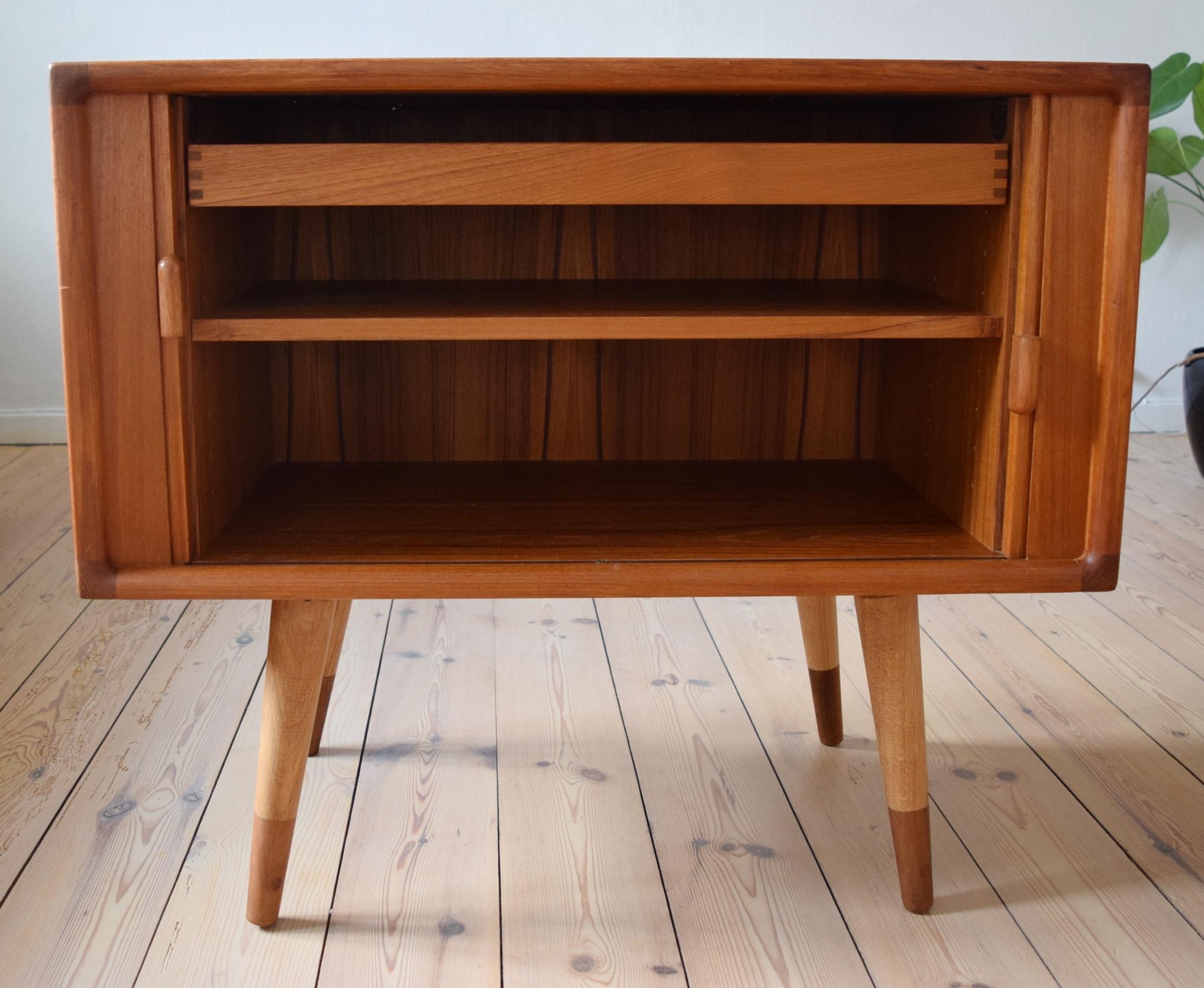 Mid-20th Century Danish Teak Tambour Door Sideboard, 1960s For Sale