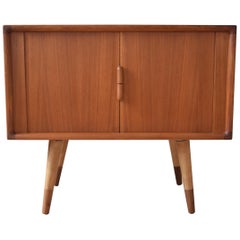 Danish Teak Tambour Door Sideboard, 1960s